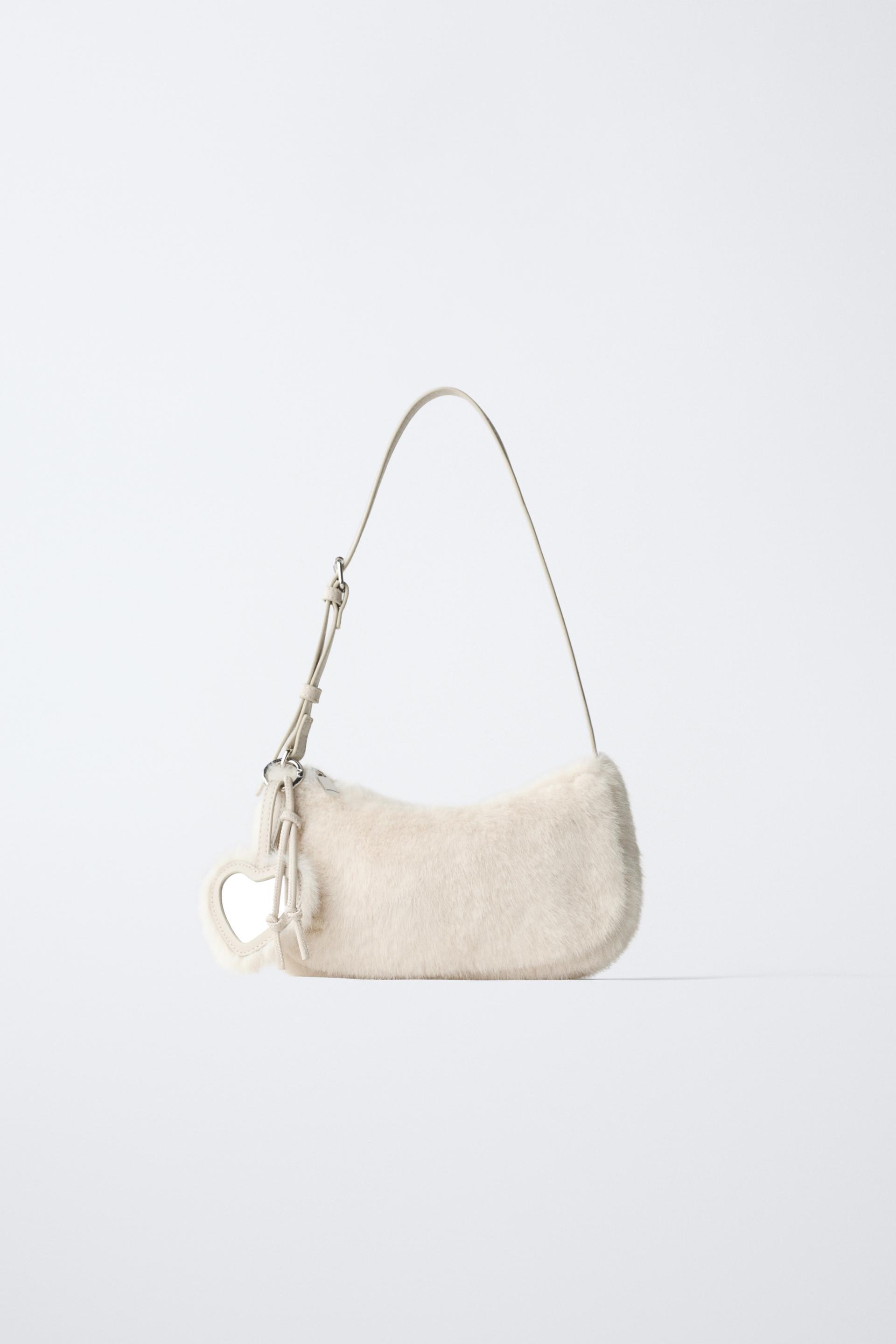 FAUX FUR SHOULDER BAG WITH CHARM by ZARA
