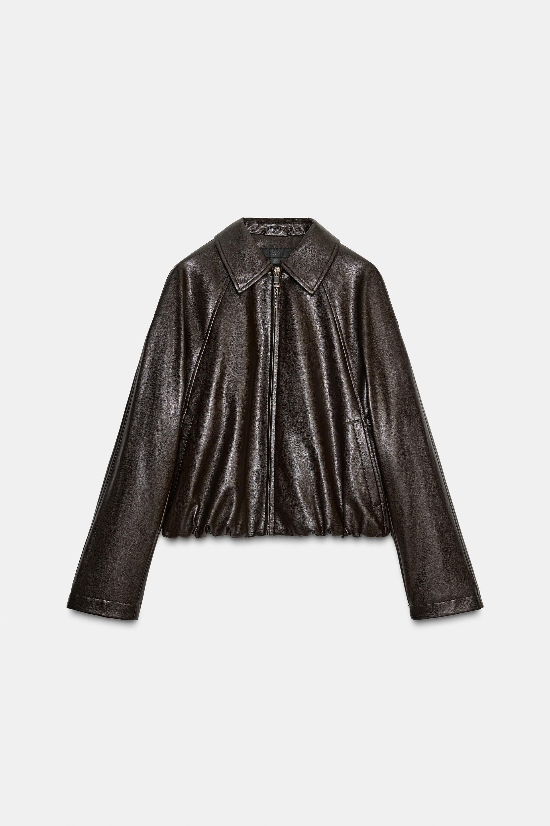 FAUX LEATHER BOMBER JACKET by ZARA