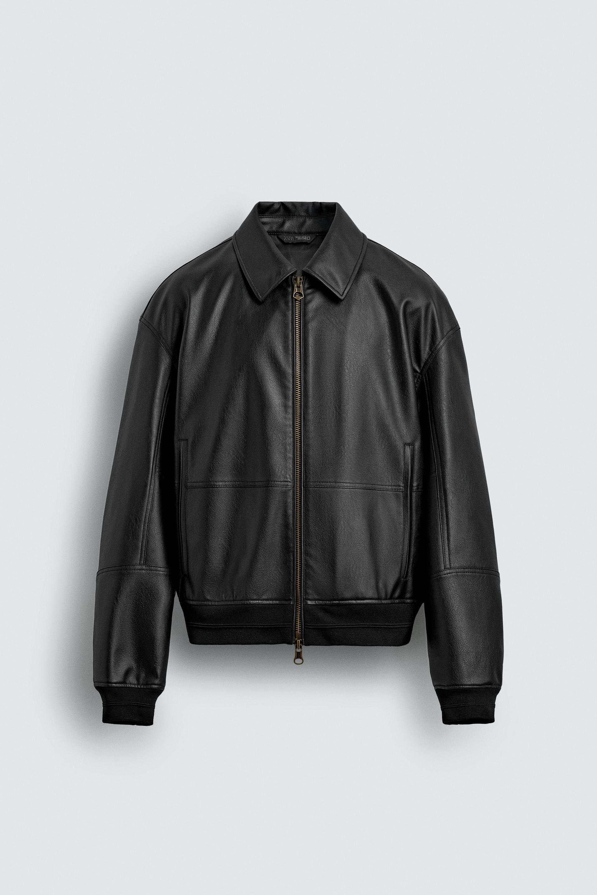 FAUX LEATHER BOMBER JACKET by ZARA