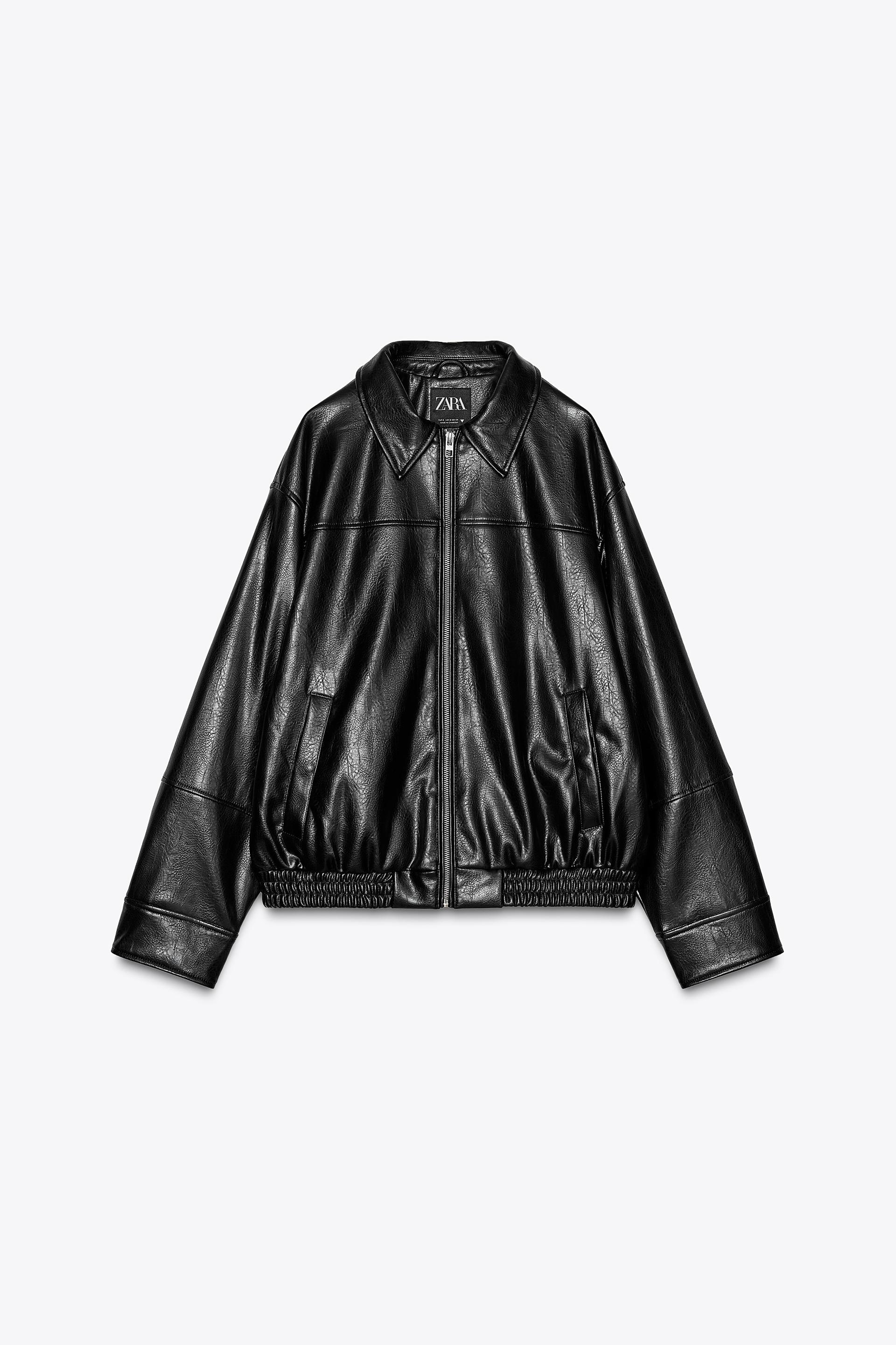 FAUX LEATHER BOMBER JACKET by ZARA