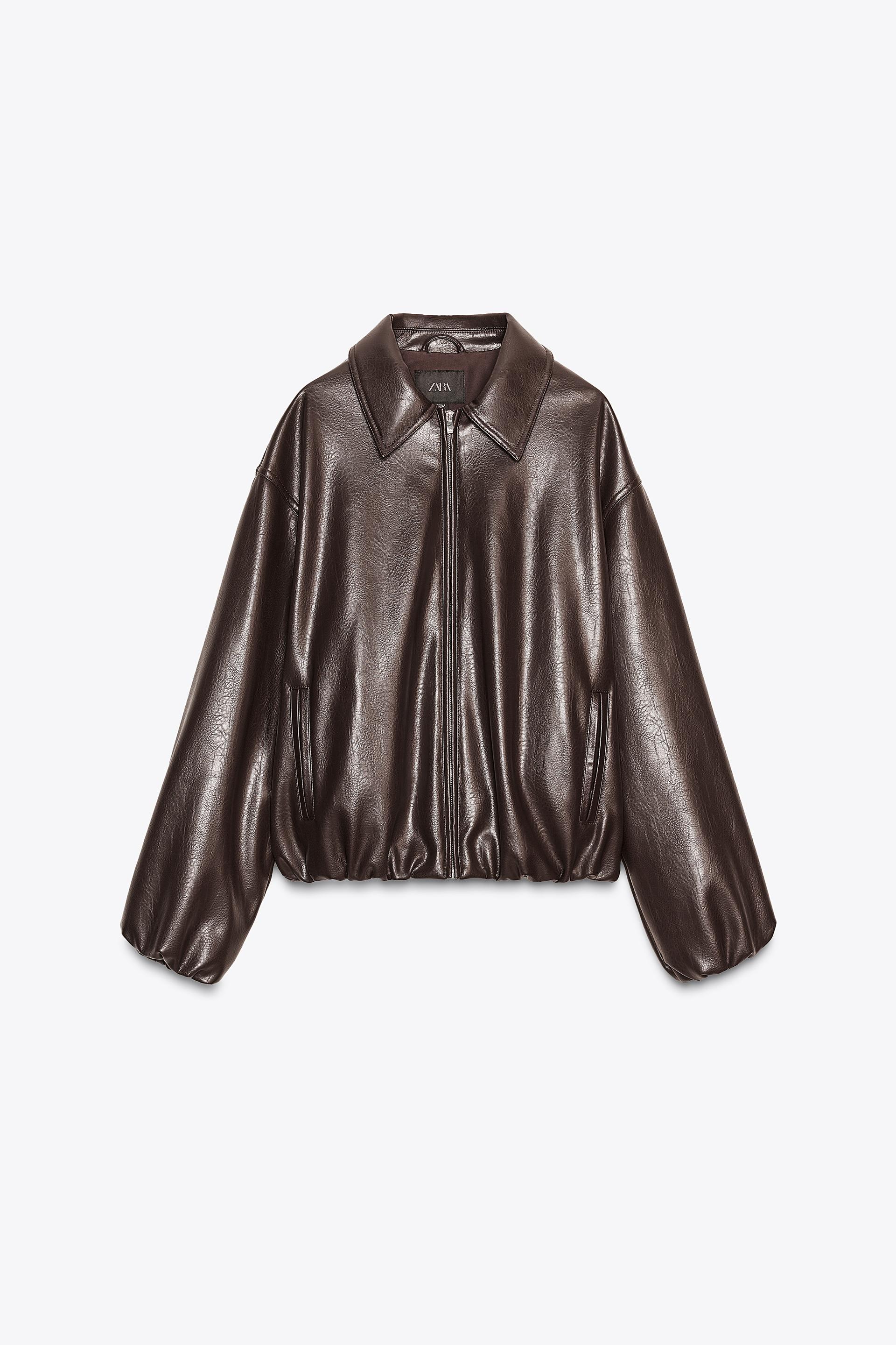 FAUX LEATHER BOMBER JACKET by ZARA