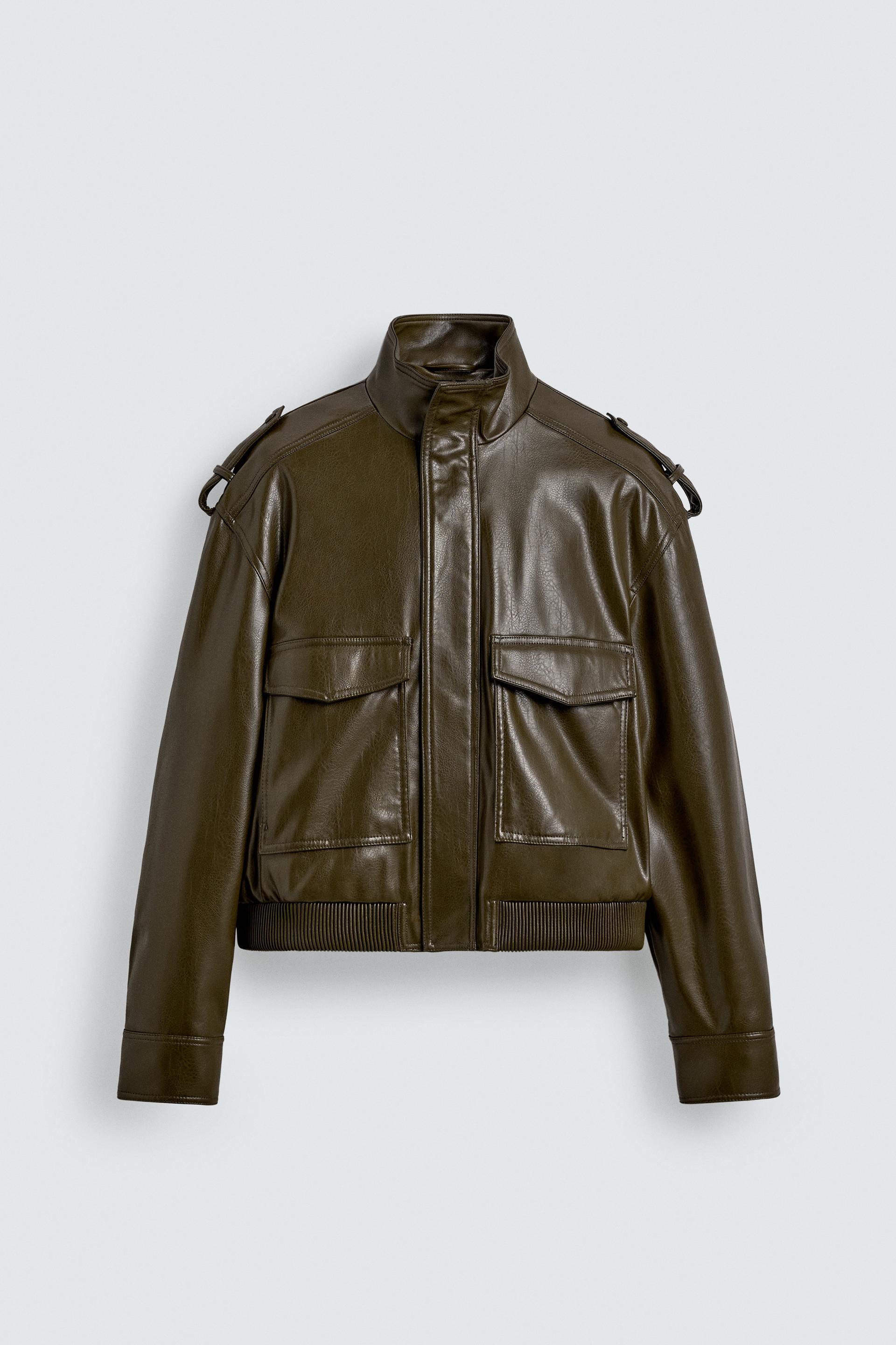 FAUX LEATHER CROPPED FIT JACKET by ZARA