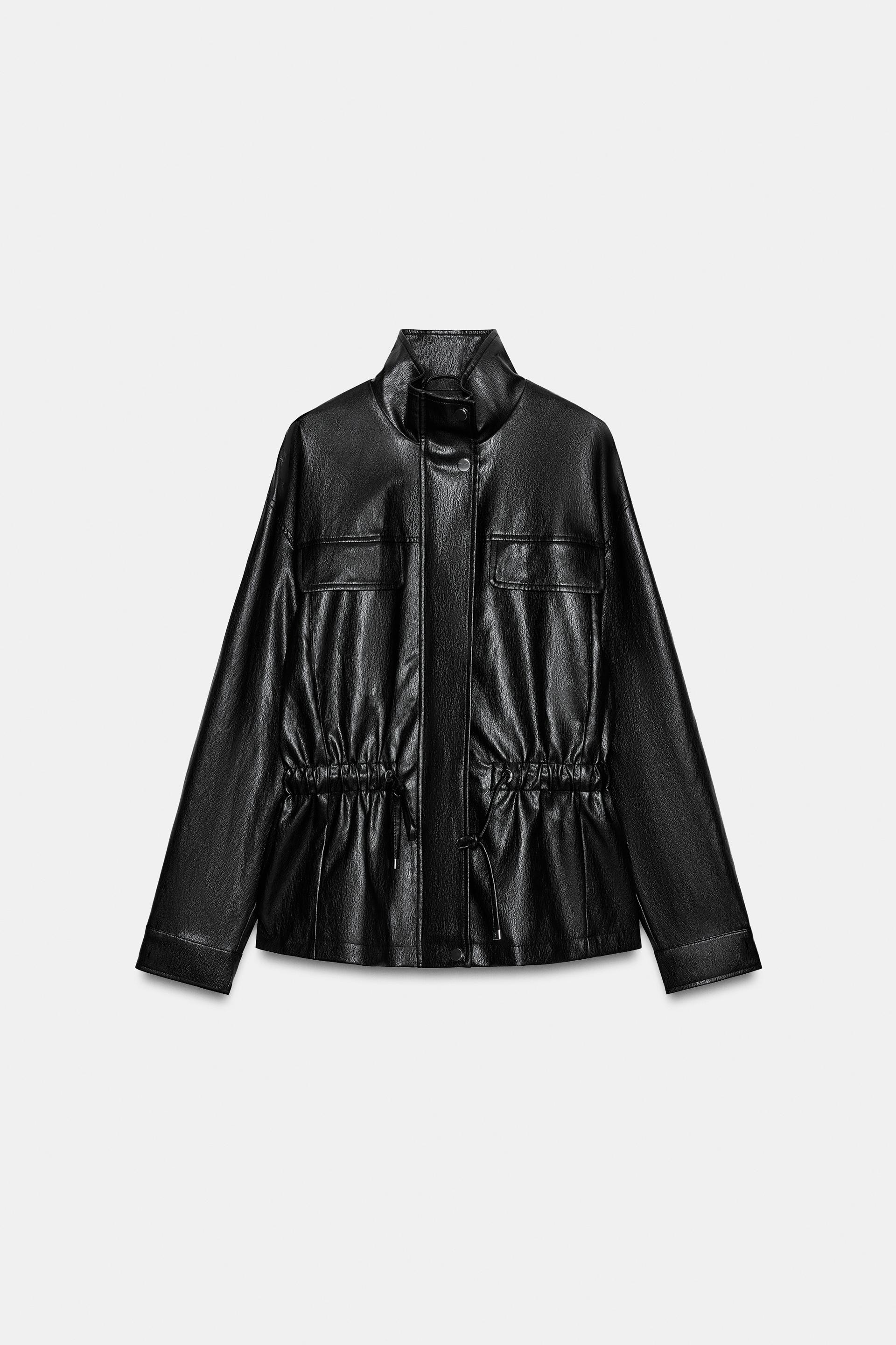 FAUX LEATHER HIGH COLLAR JACKET by ZARA