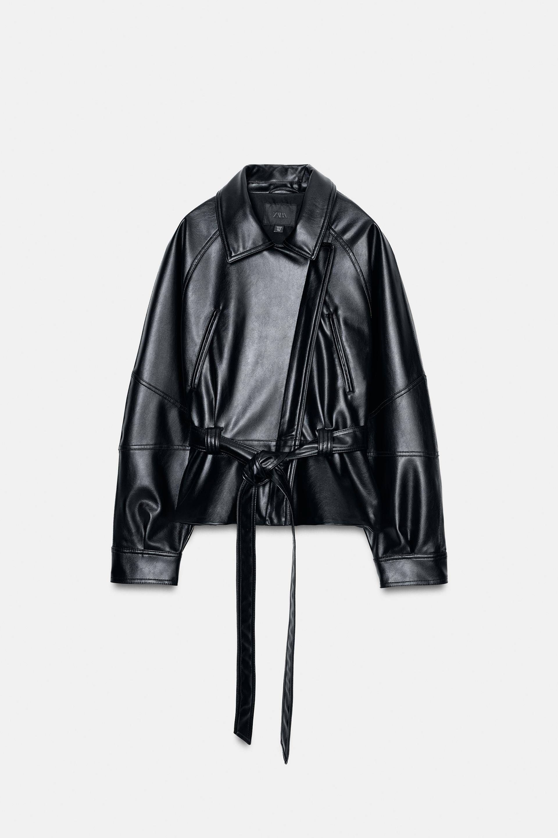 FAUX LEATHER JACKET WITH BELT by ZARA