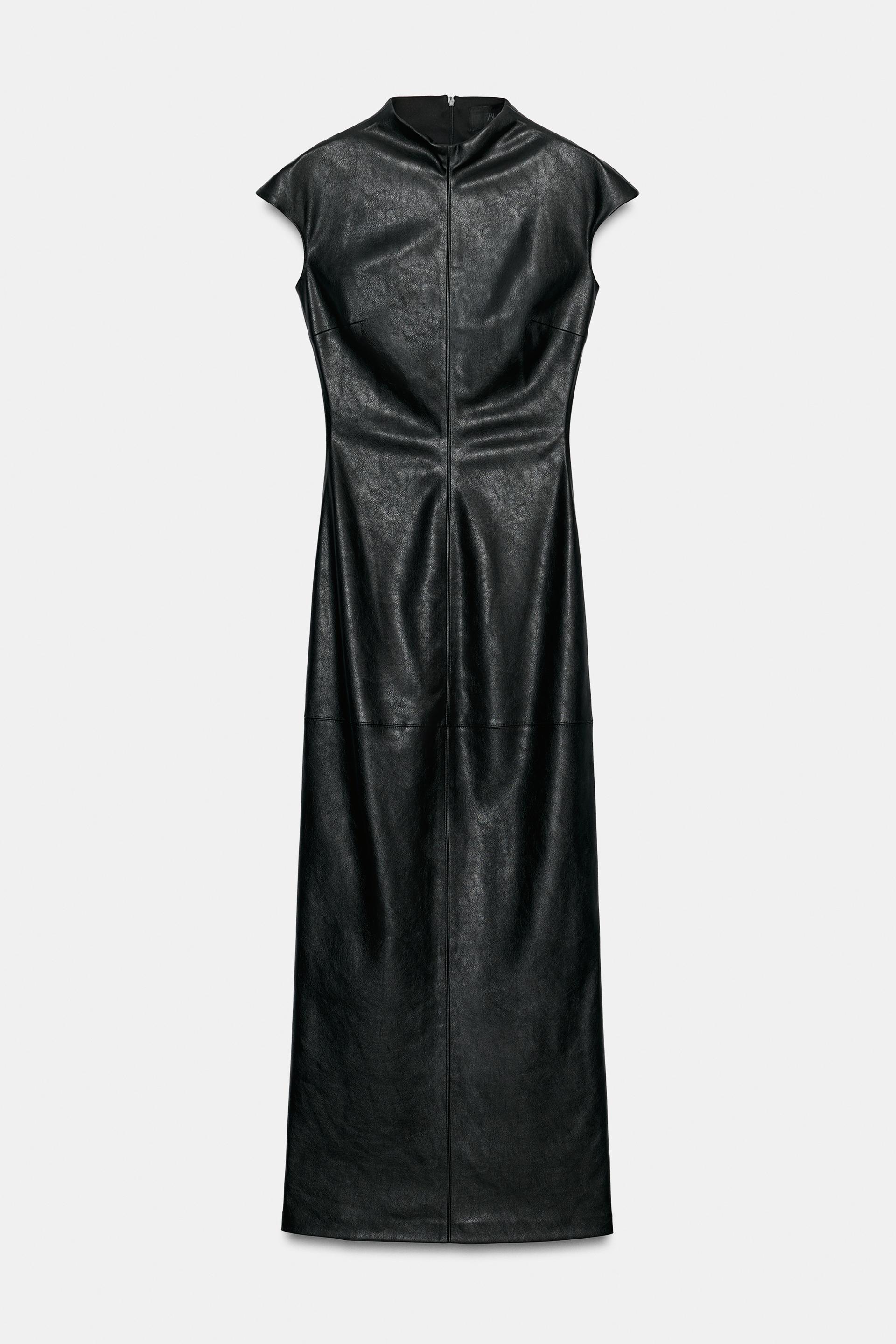 FAUX LEATHER MIDI DRESS by ZARA