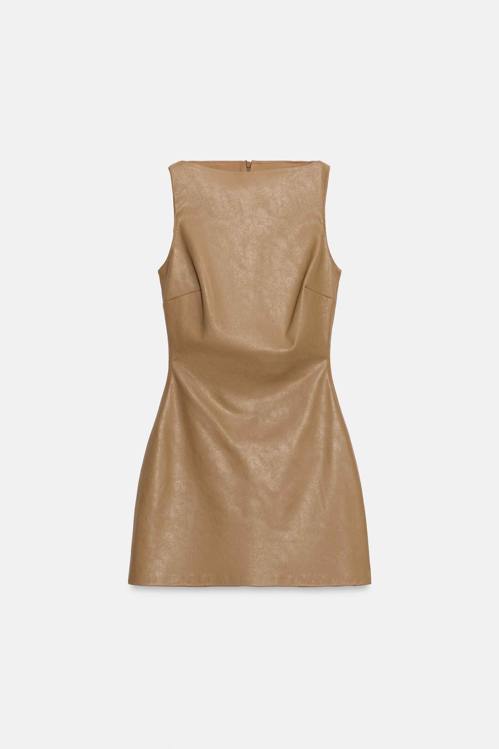 FAUX LEATHER MINI DRESS by ZARA