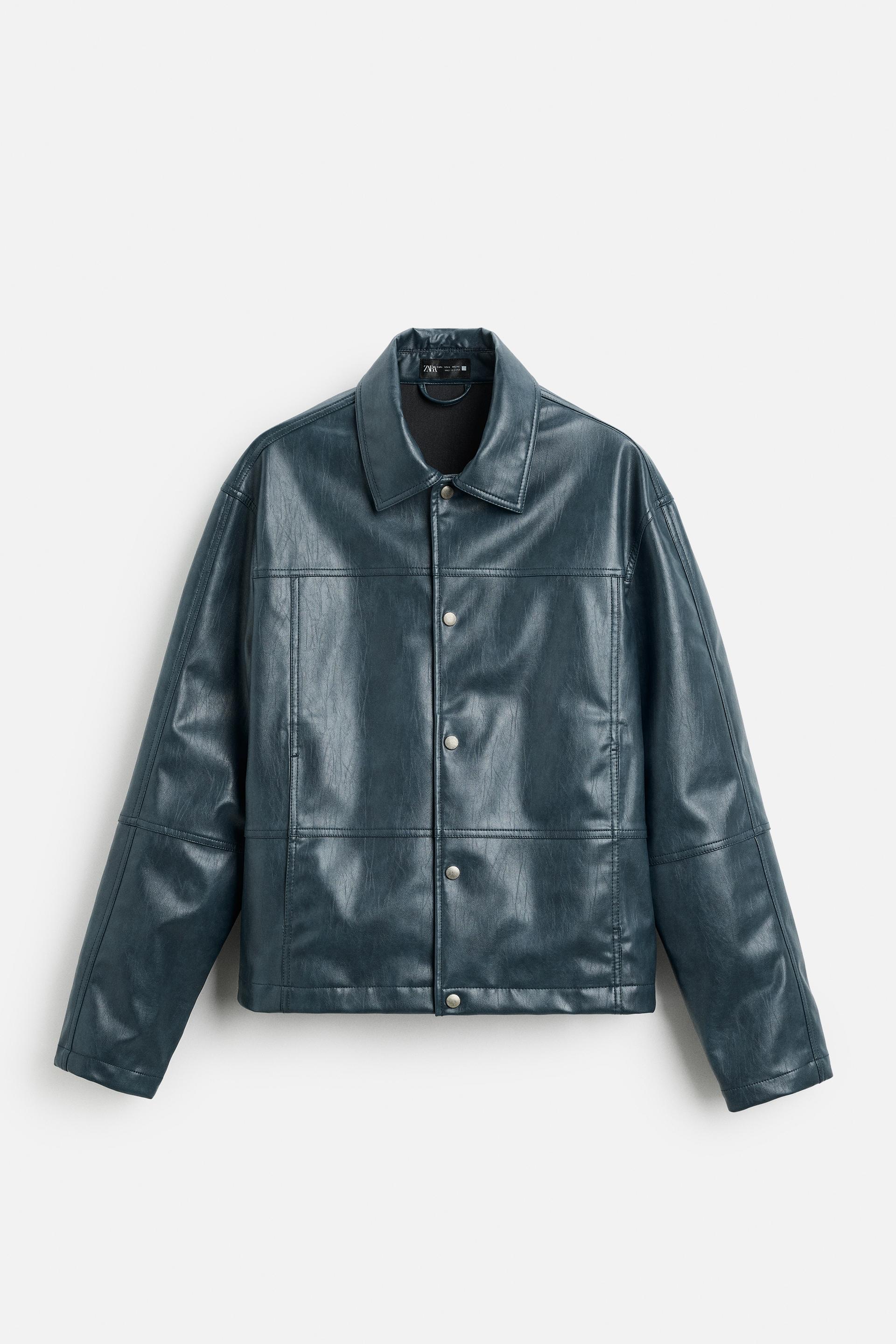 FAUX LEATHER OVERSHIRT by ZARA