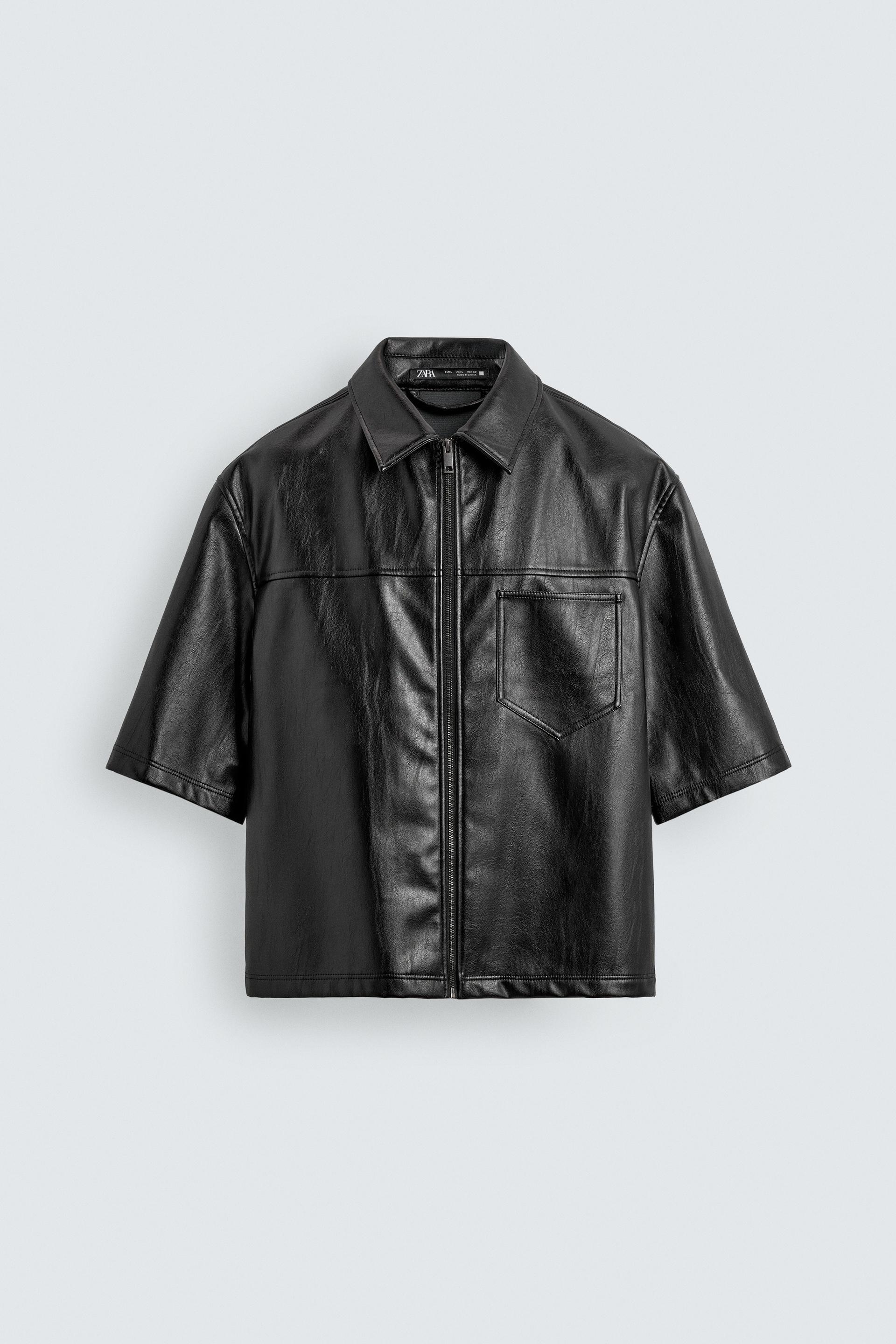 FAUX LEATHER RELAXED FIT OVERSHIRT by ZARA