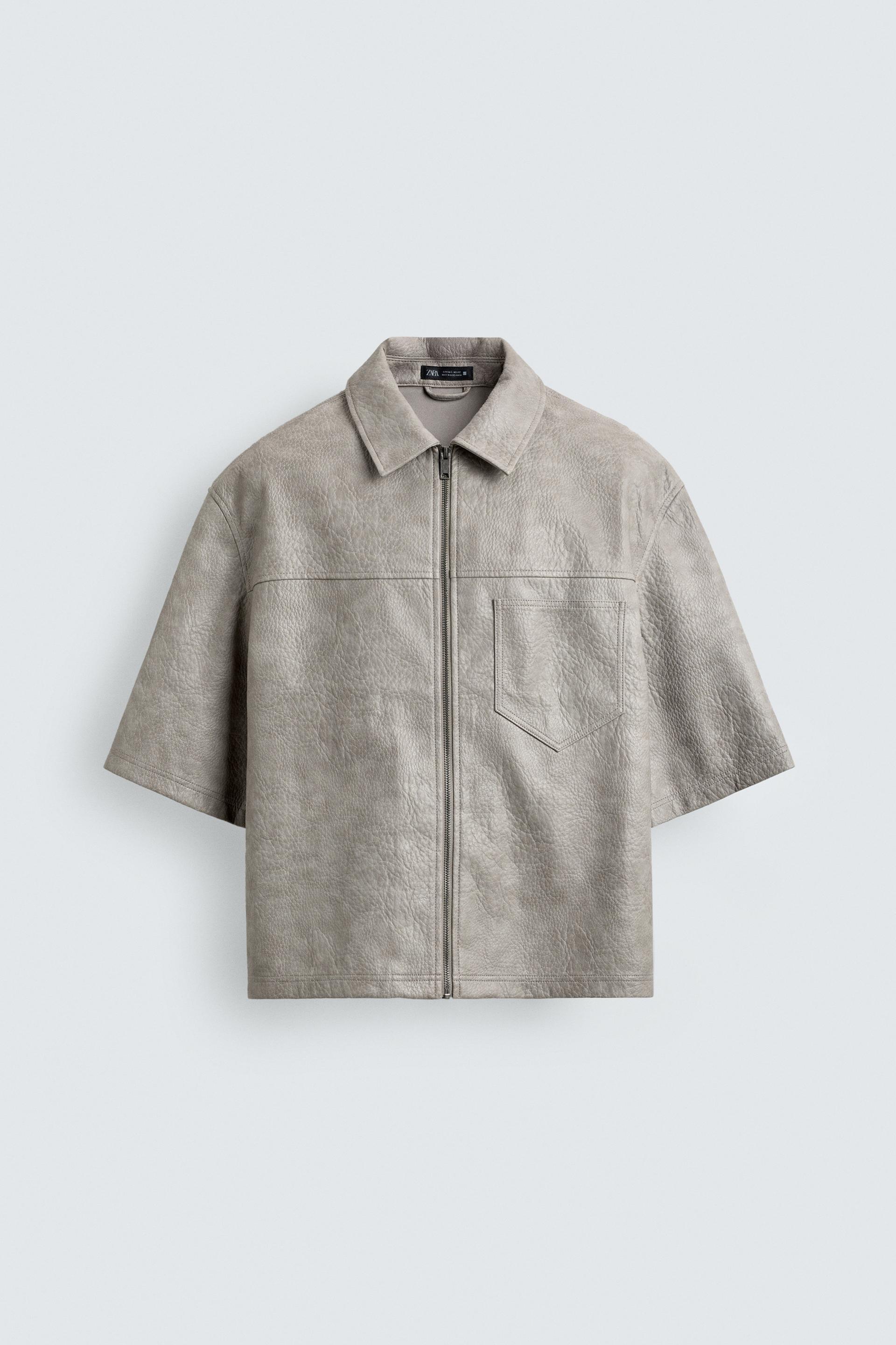 FAUX LEATHER RELAXED FIT OVERSHIRT by ZARA