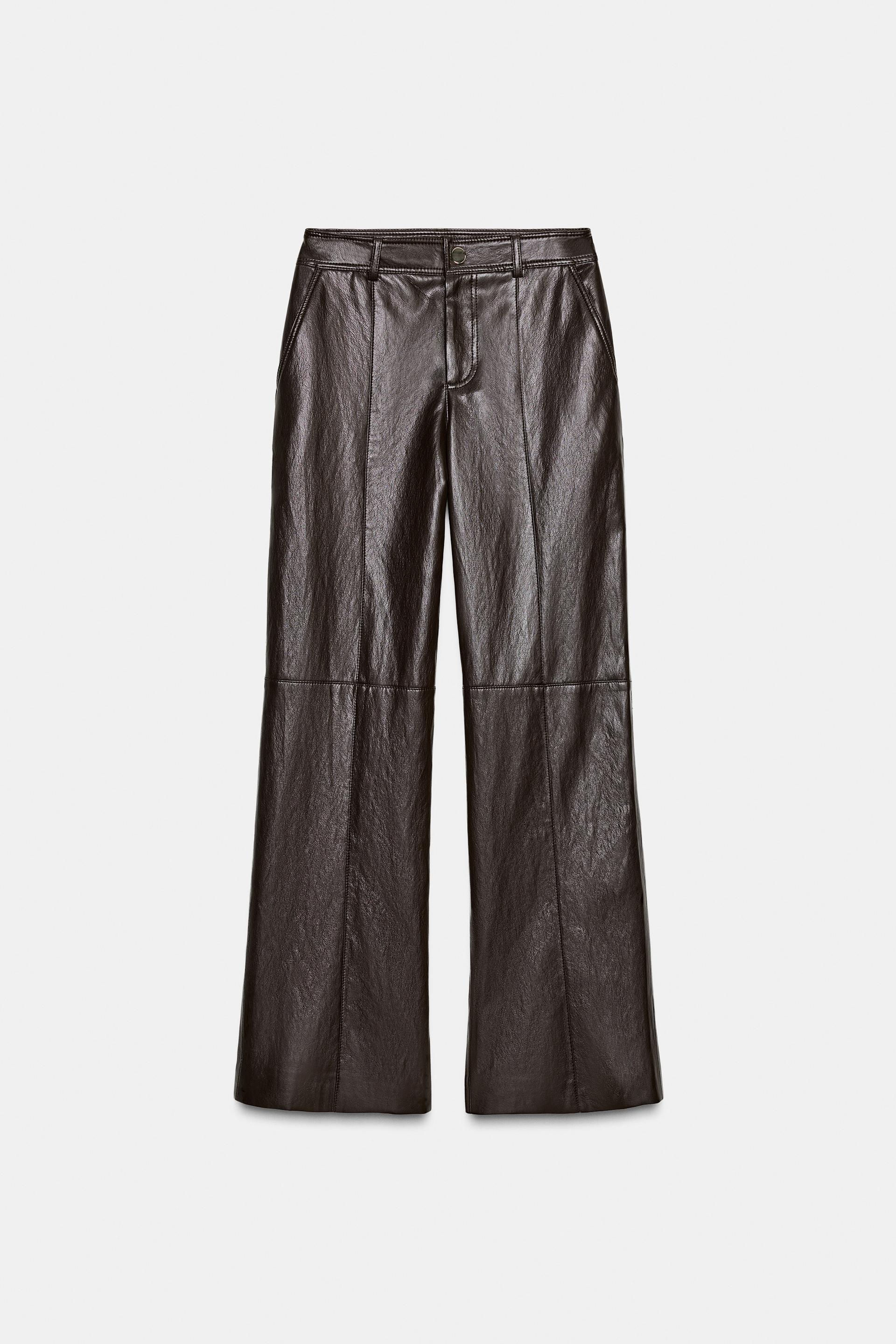 FAUX LEATHER STRAIGHT PANTS by ZARA