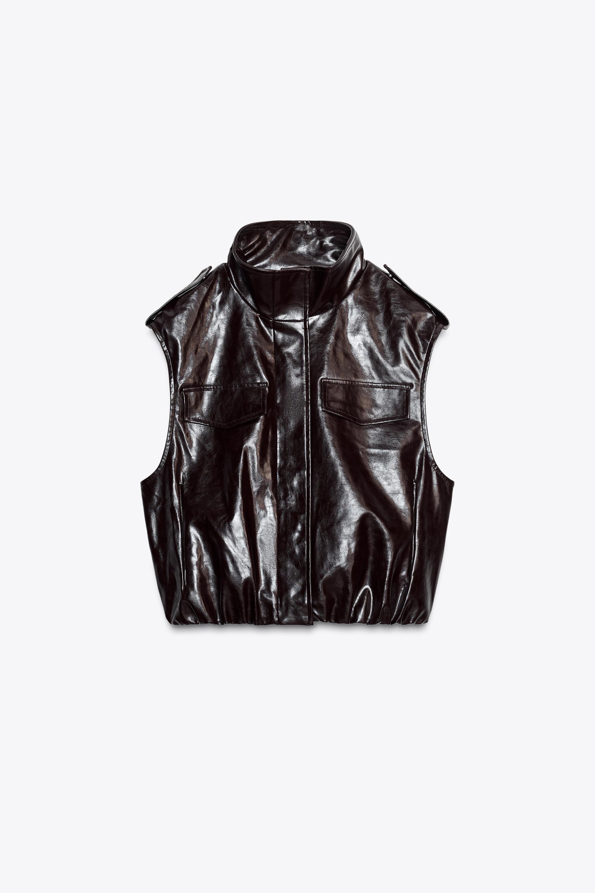 FAUX LEATHER VEST by ZARA