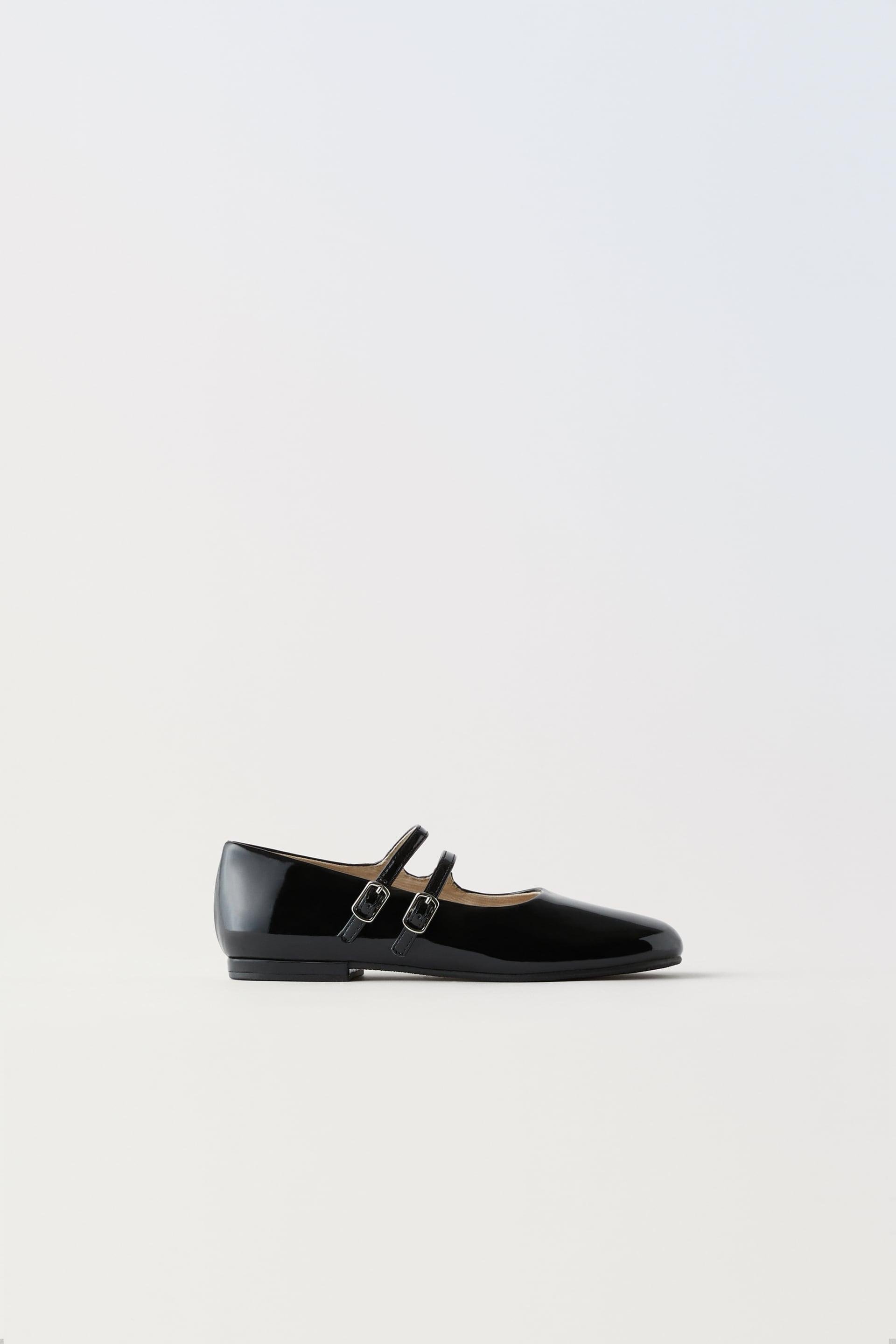 FAUX PATENT LEATHER BALLET FLATS by ZARA
