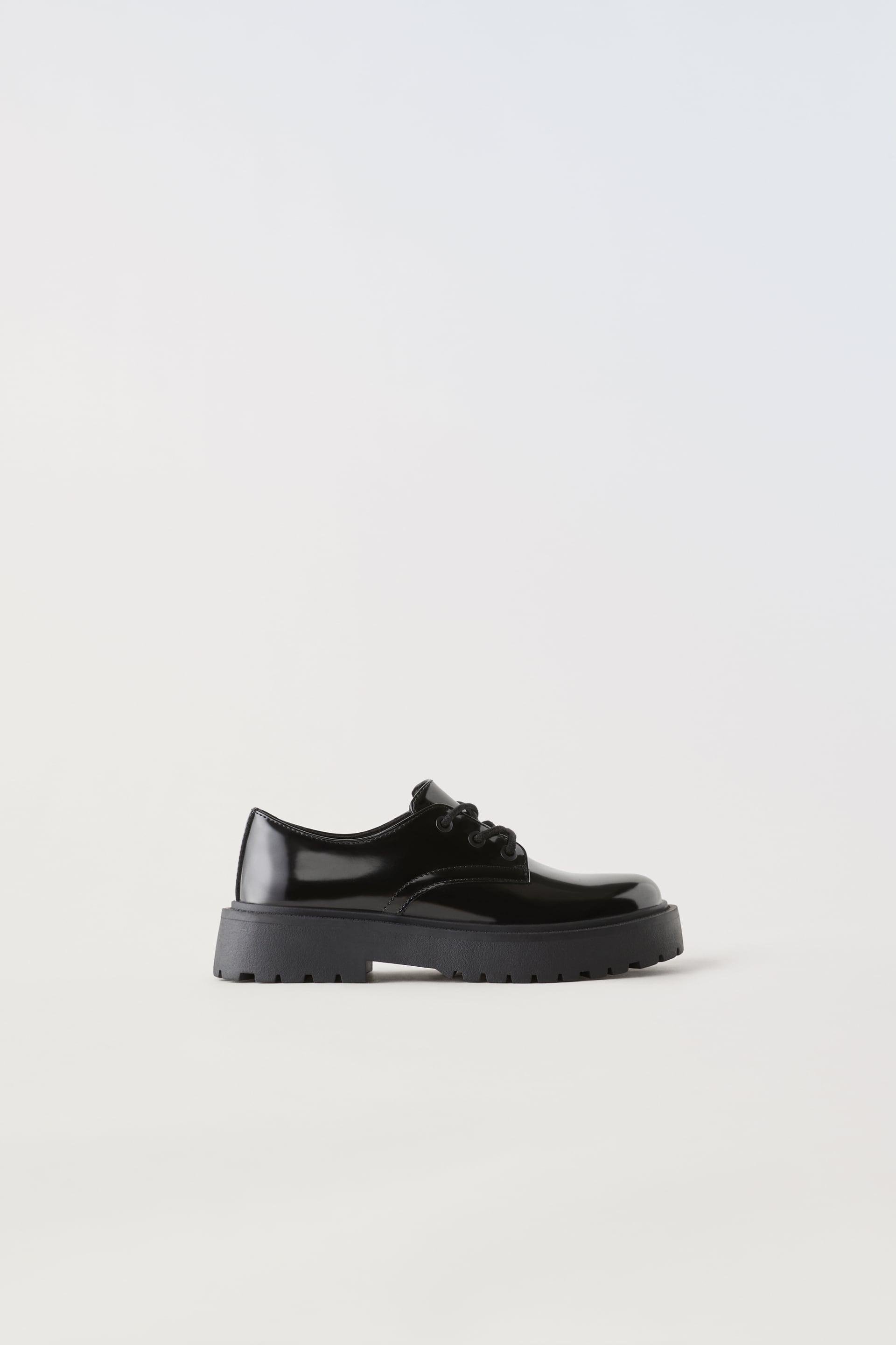 FAUX PATENT LEATHER DERBY SHOES by ZARA