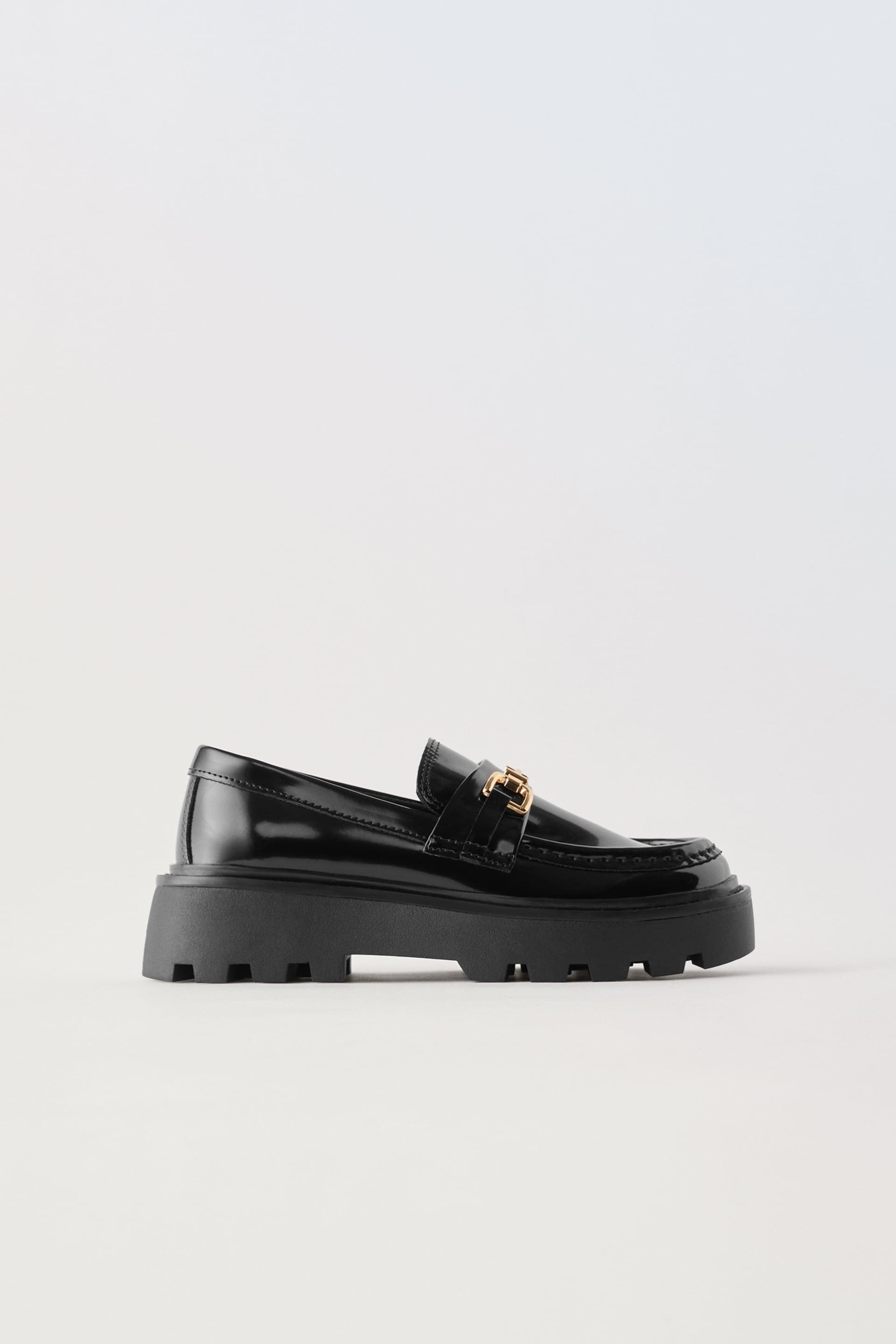 FAUX PATENT LEATHER PENNY LOAFERS by ZARA