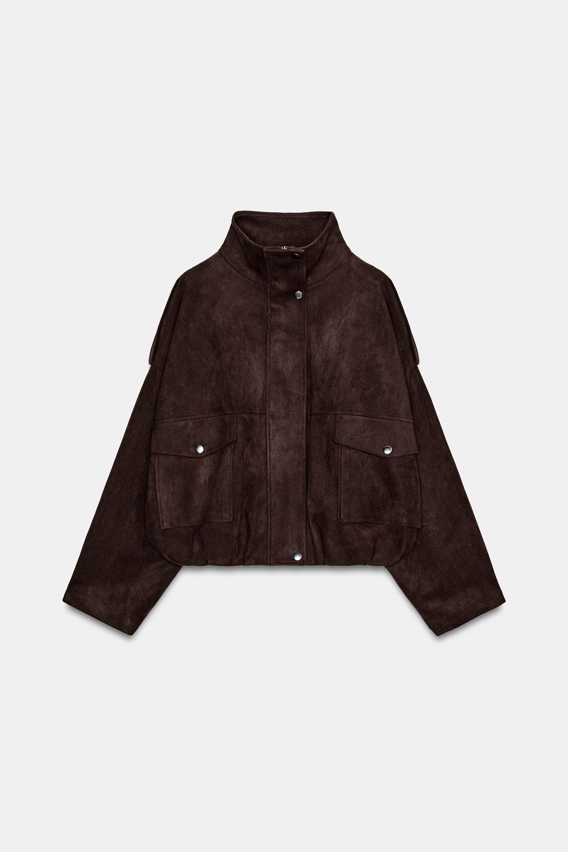 FAUX SUEDE JACKET WITH SHOULDER TABS by ZARA