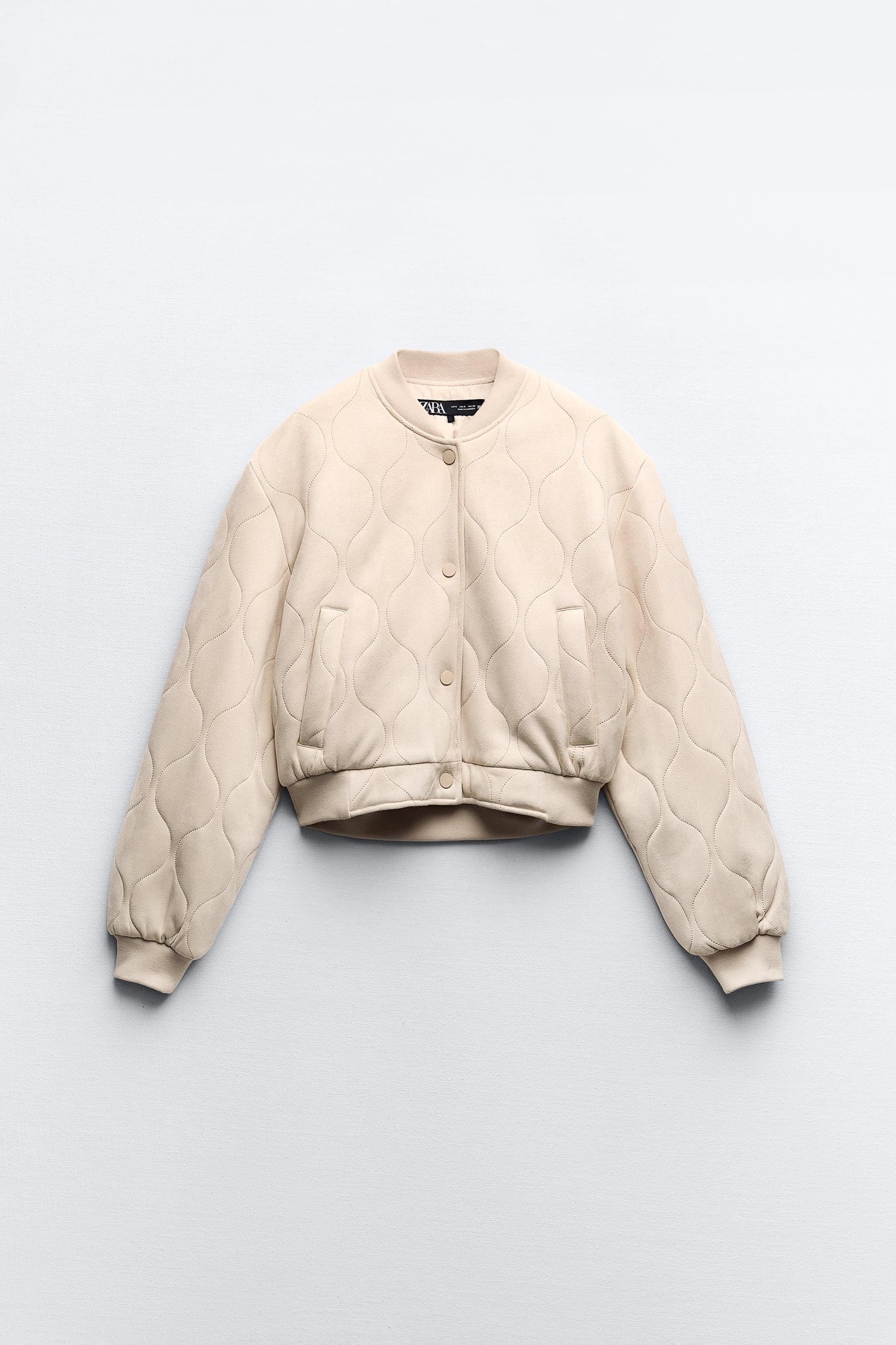 FAUX SUEDE PADDED BOMBER by ZARA