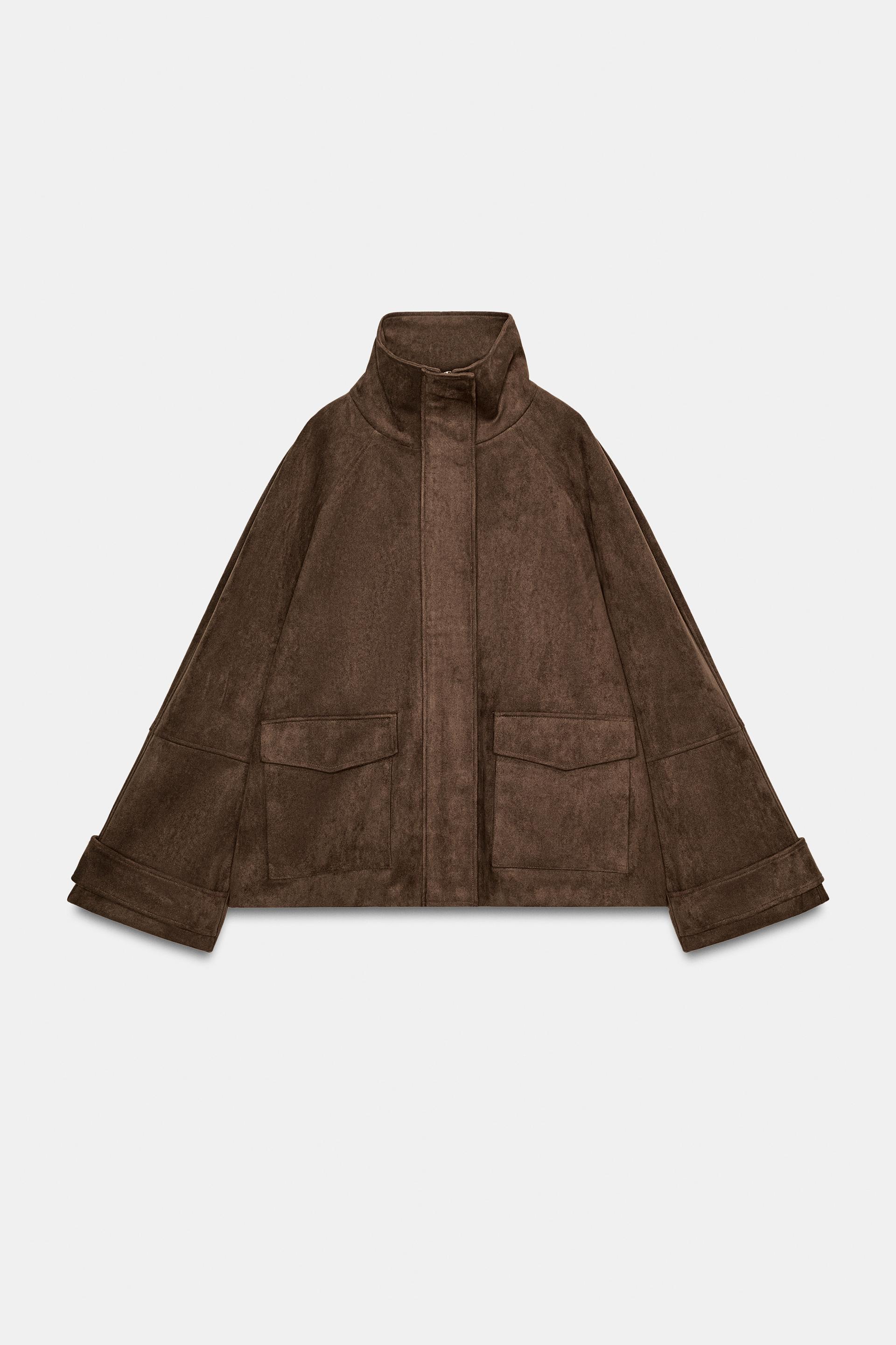 FAUX SUEDE POCKET JACKET by ZARA