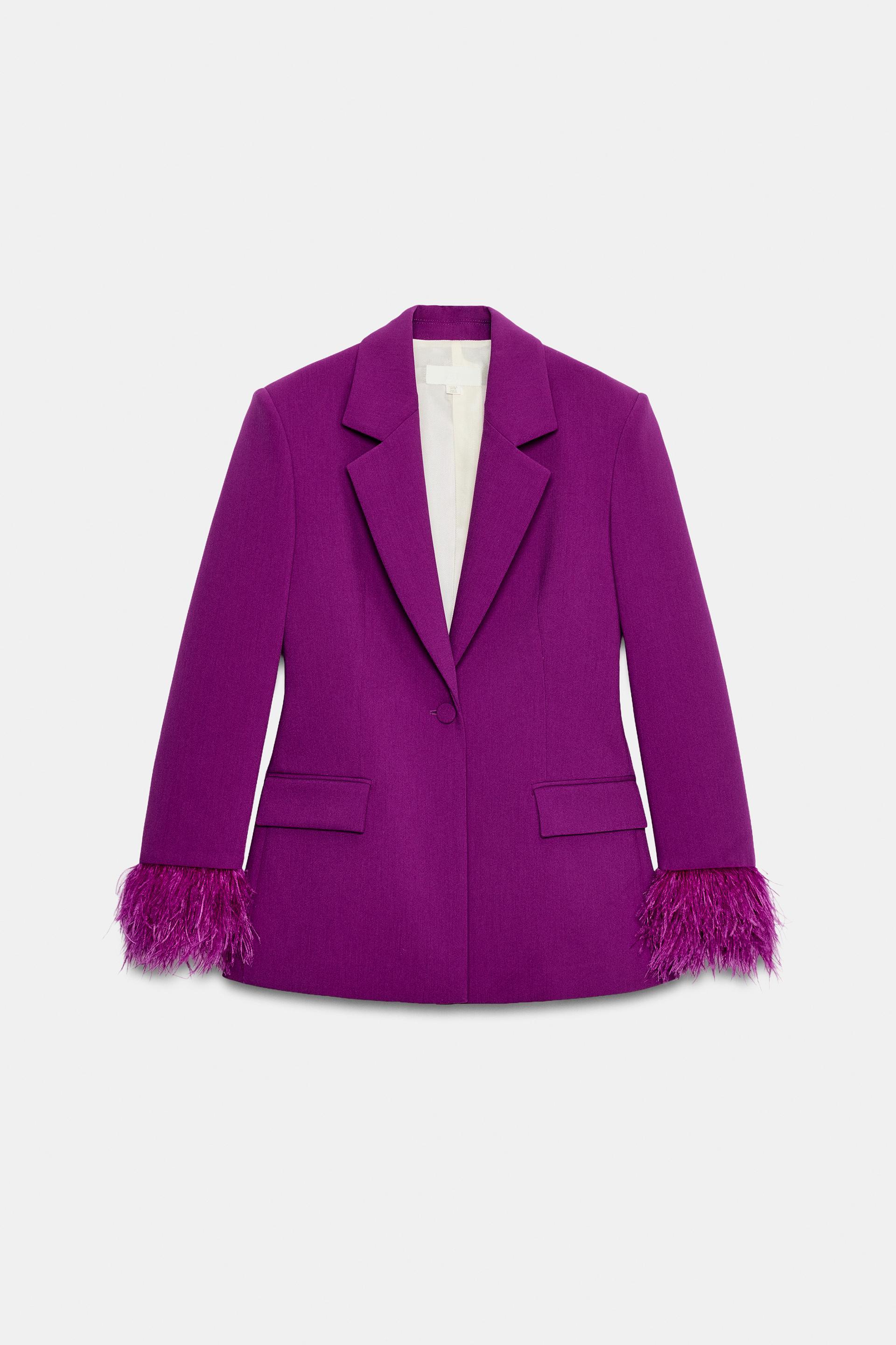 FEATHER CUFF SHOULDER PAD BLAZER by ZARA