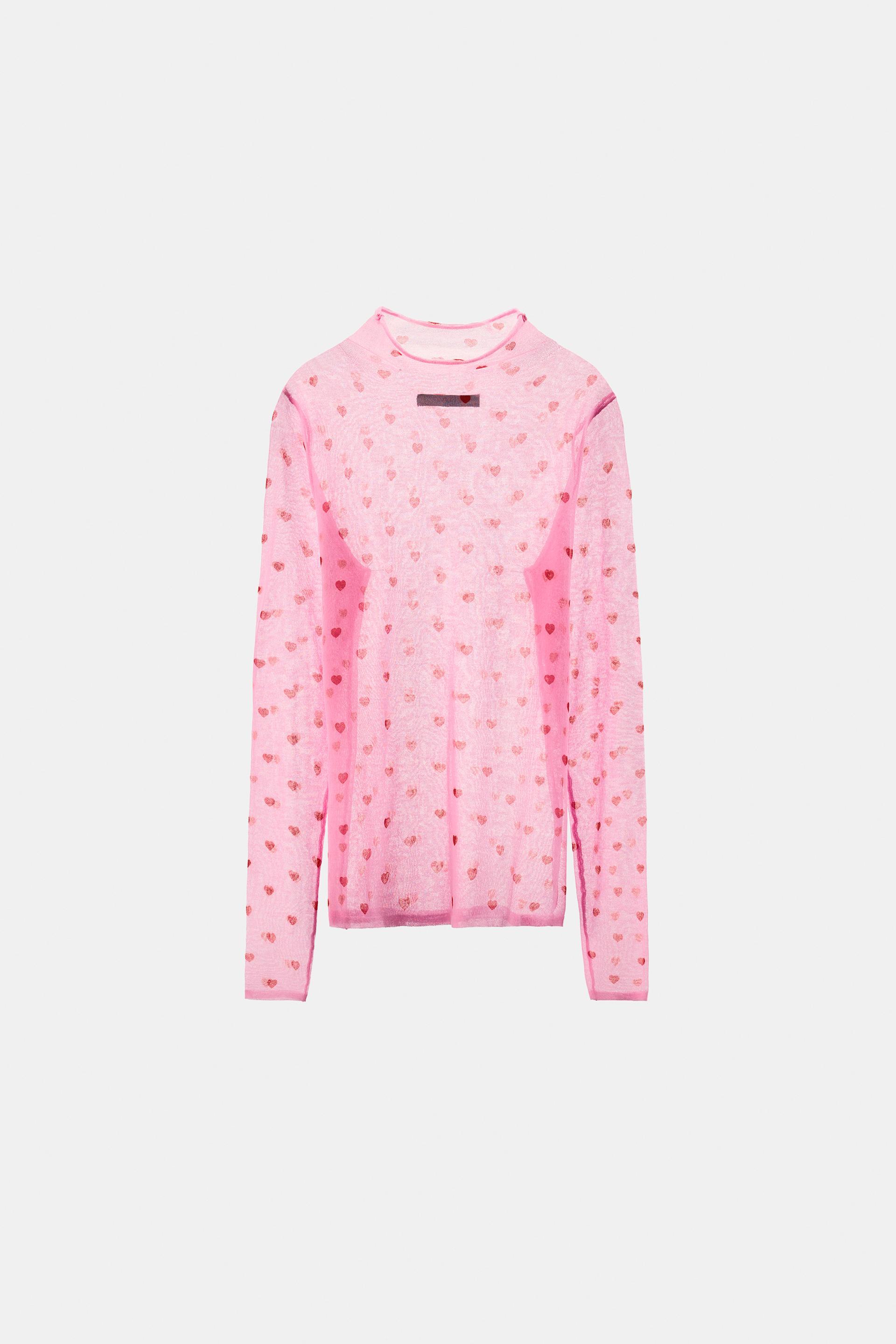 FINE KNIT HEART TOP by ZARA