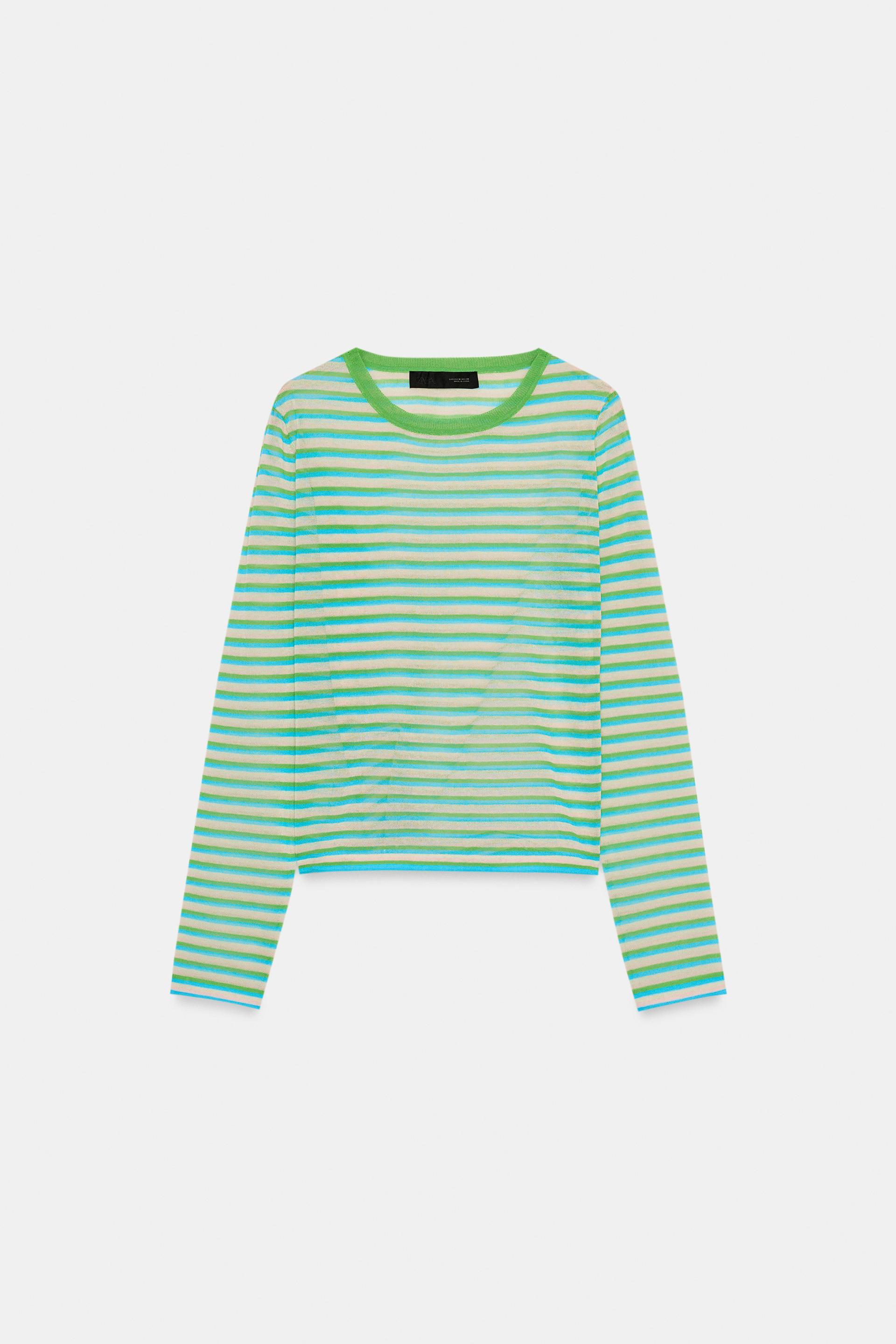 FINE KNIT STRIPED JUMPER by ZARA