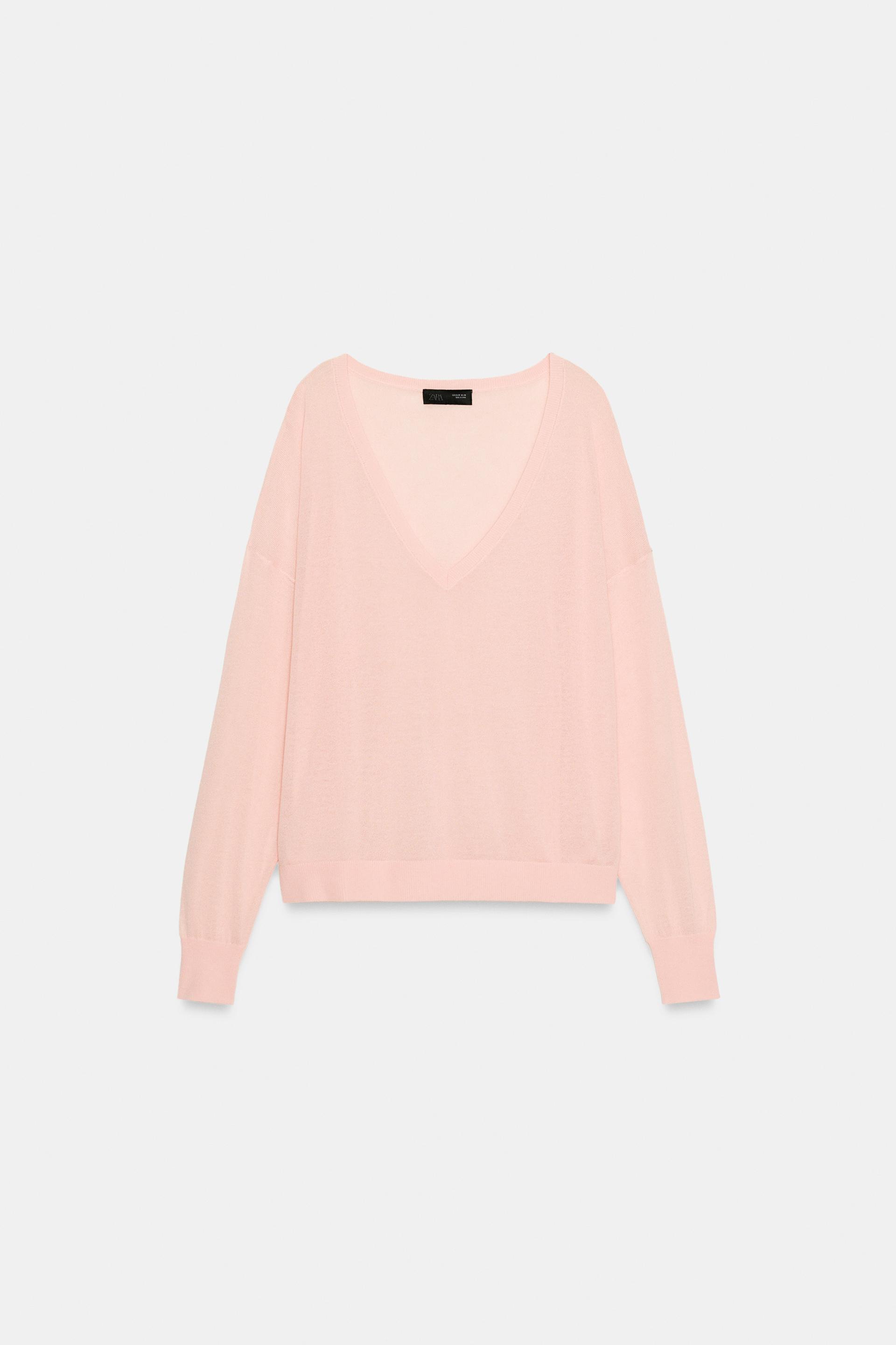 FINE KNIT V-NECK JUMPER by ZARA