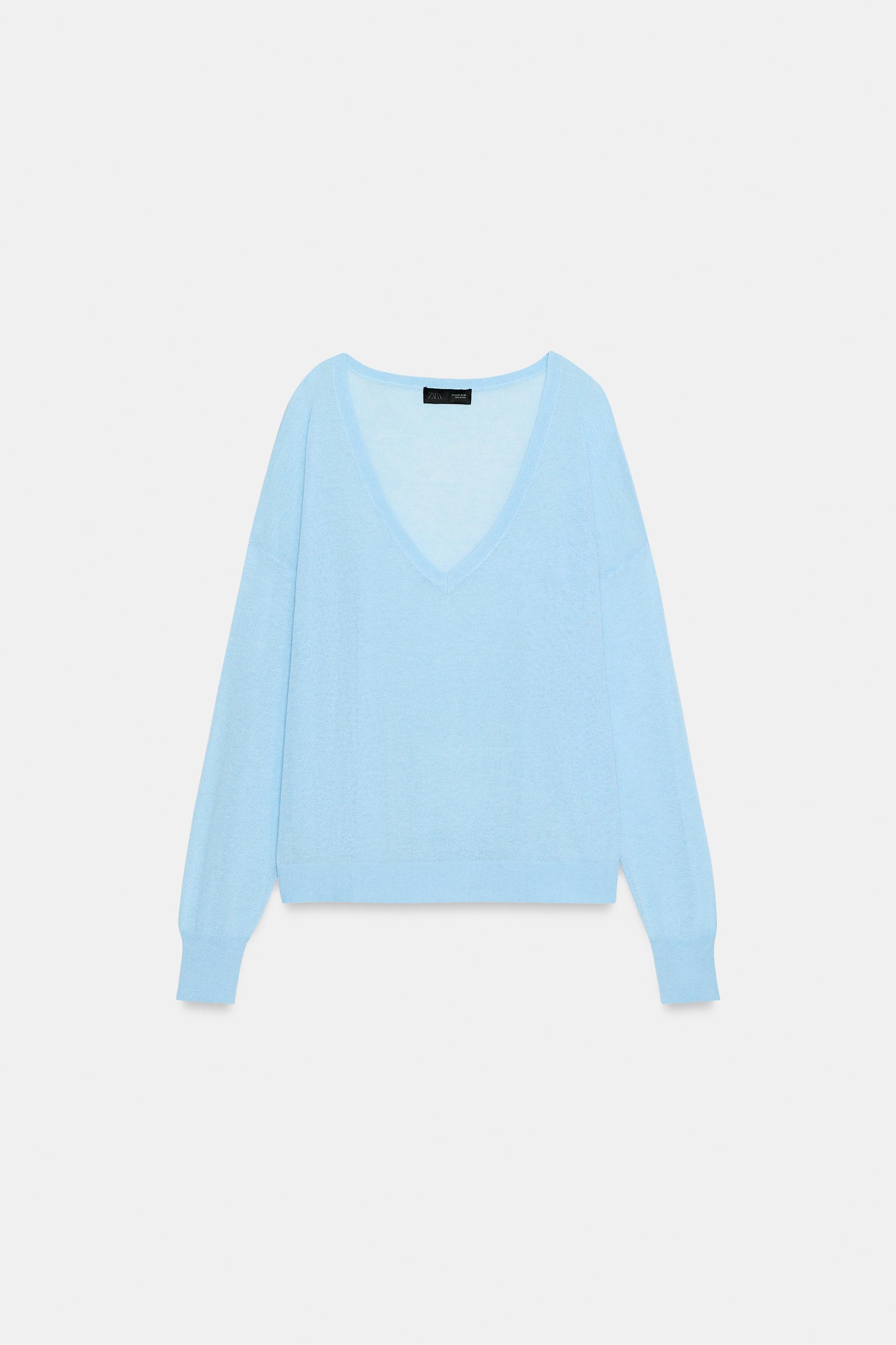FINE KNIT V-NECK JUMPER by ZARA
