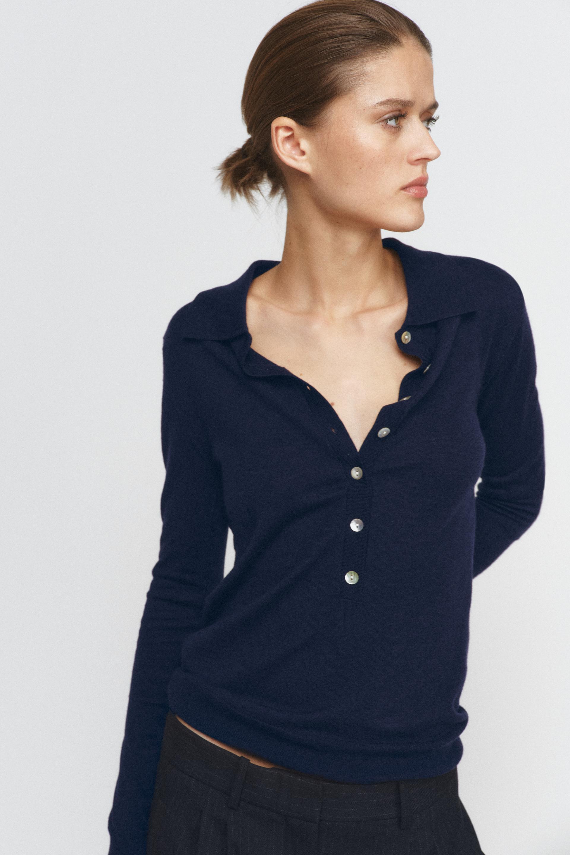 FINE KNIT WOOL POLO SHIRT by ZARA