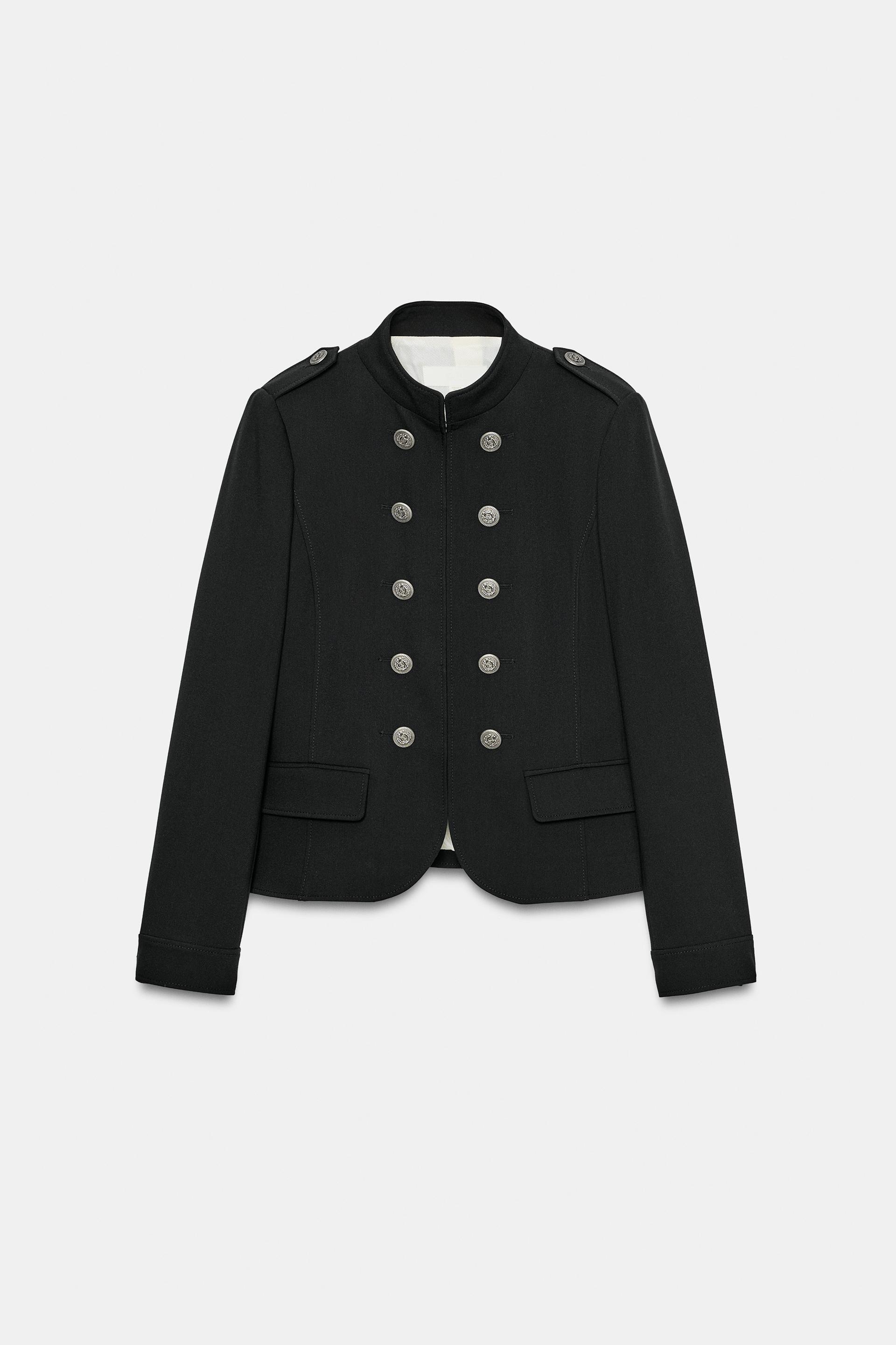 FITTED JACKET WITH SHOULDER PADS AND BUTTONS by ZARA
