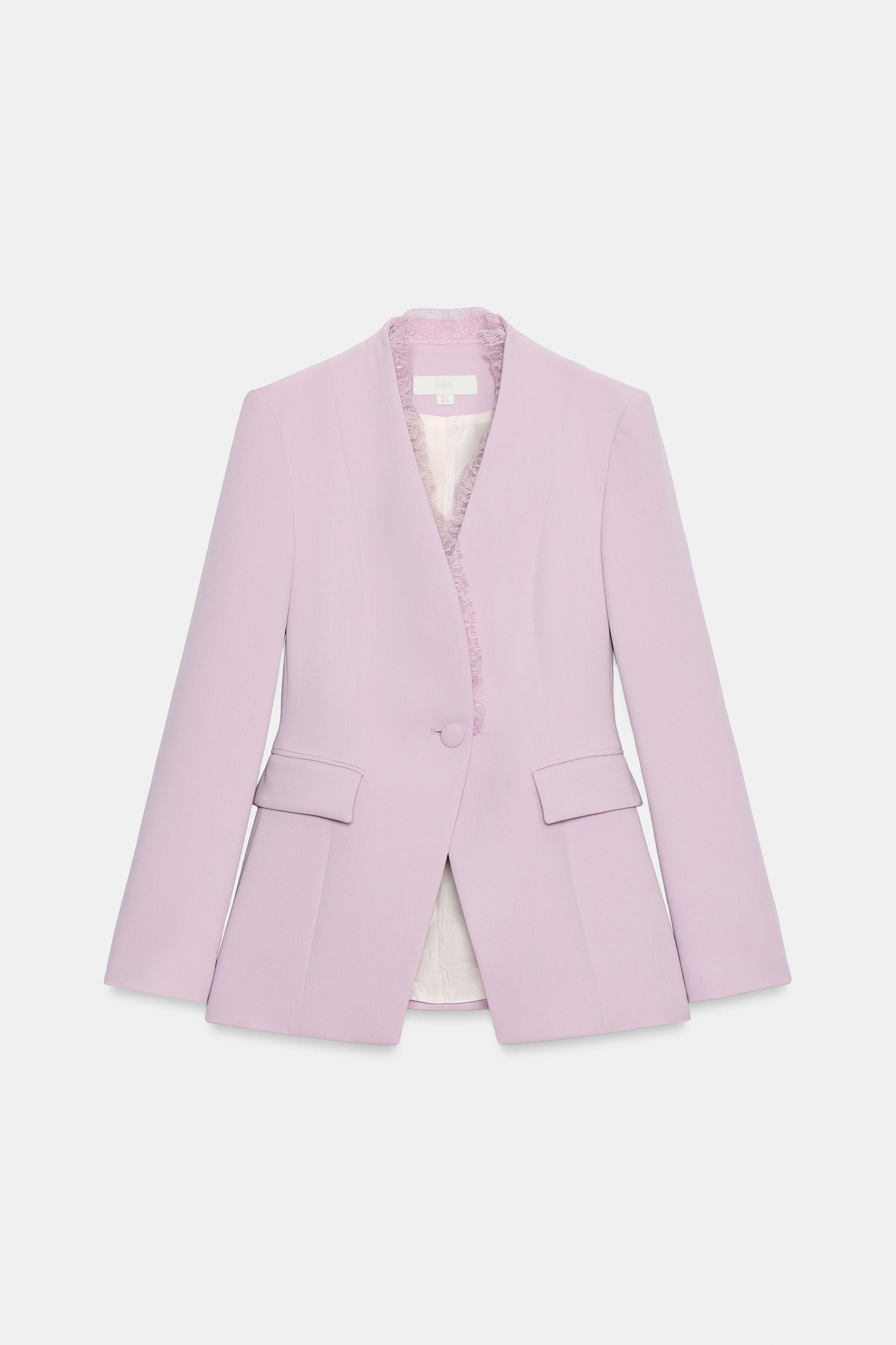FITTED LACE SHOULDER PAD BLAZER by ZARA