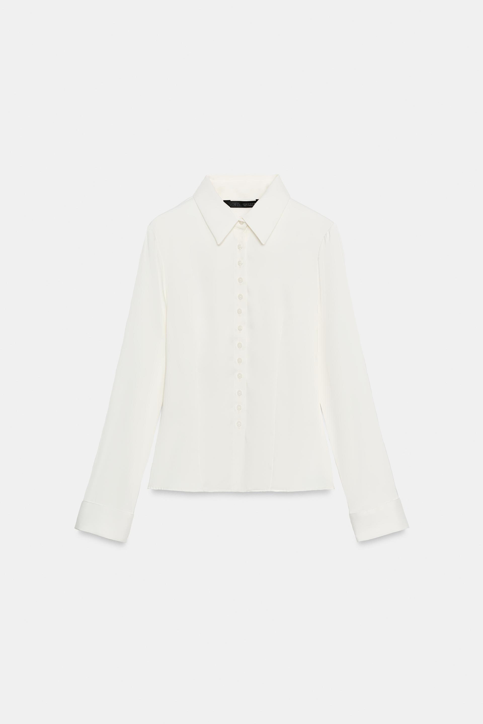 FITTED SATIN SHIRT by ZARA