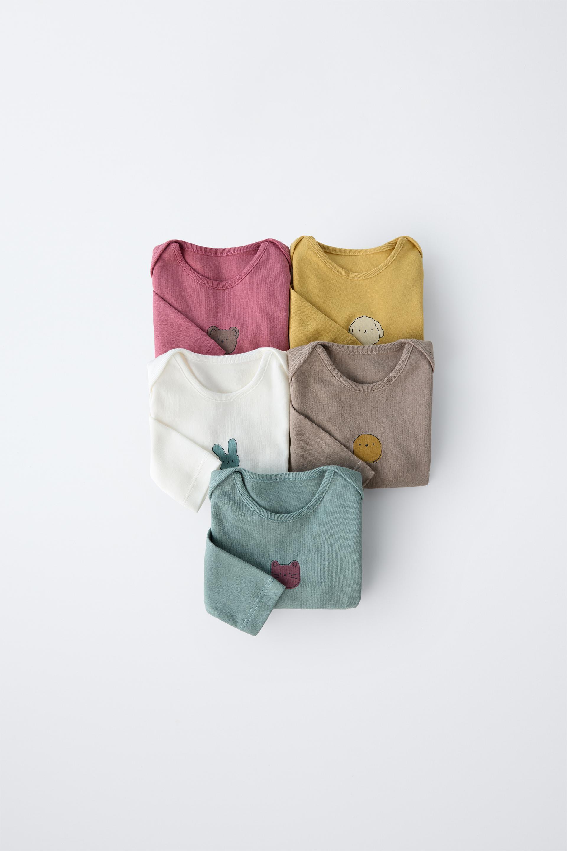 FIVE-PACK OF LITTLE ANIMAL PRINT BODYSUITS by ZARA