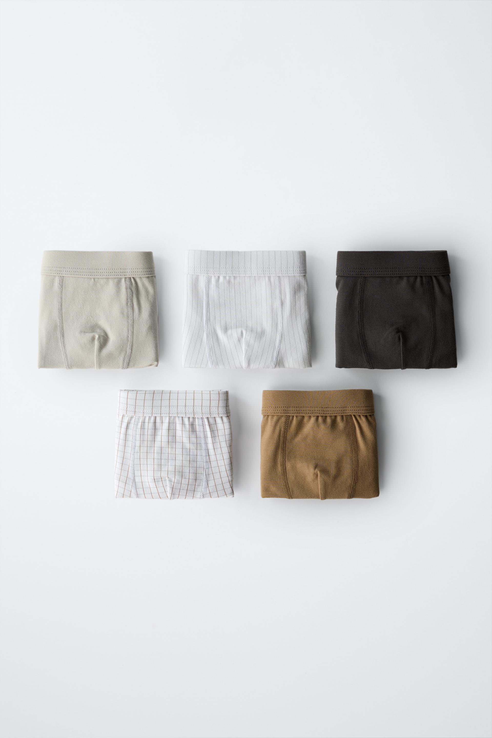 FIVE-PACK OF STRIPED AND CHECKERED BOXERS by ZARA