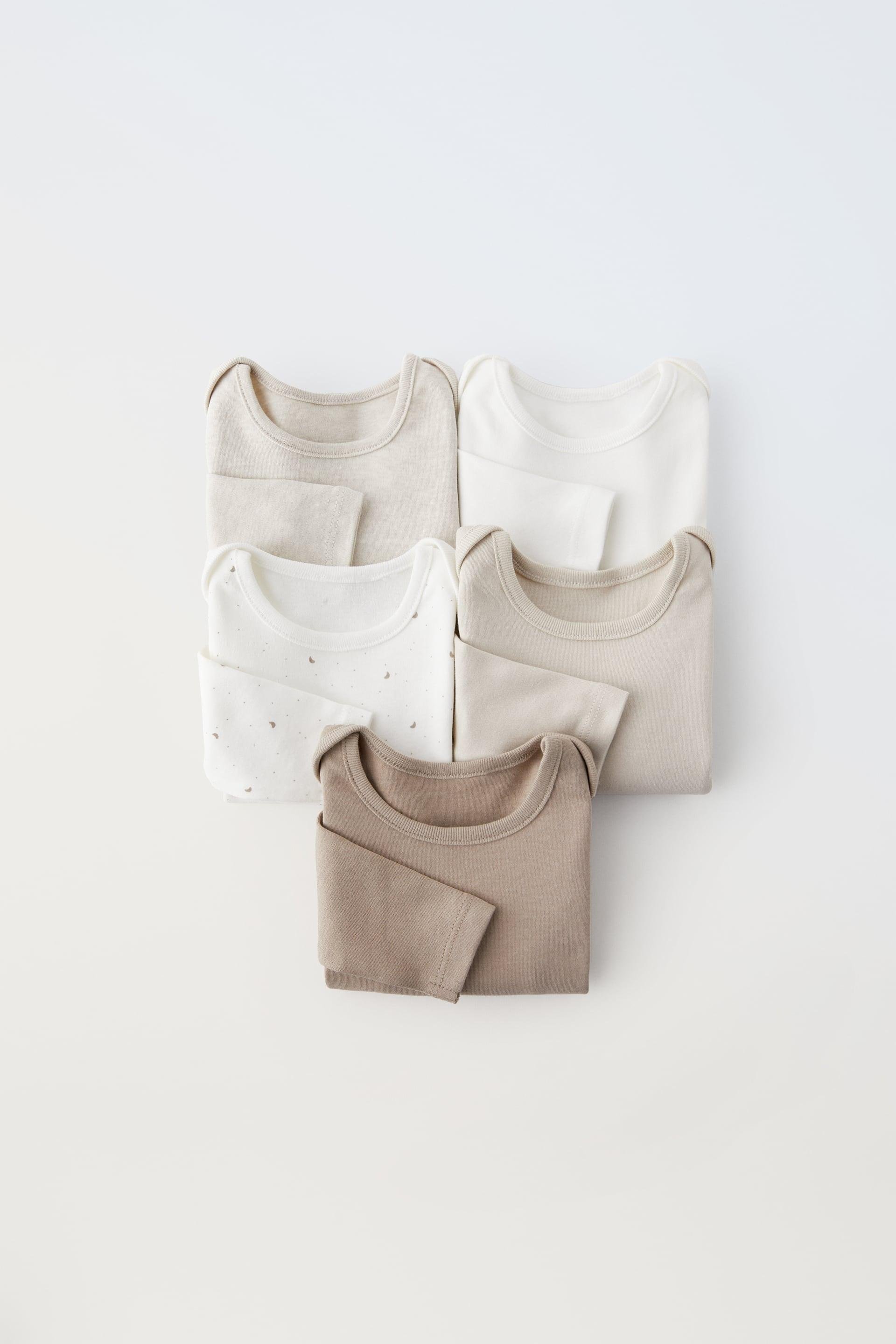 FIVE-PACK OF TOAST COLORED BODYSUITS by ZARA