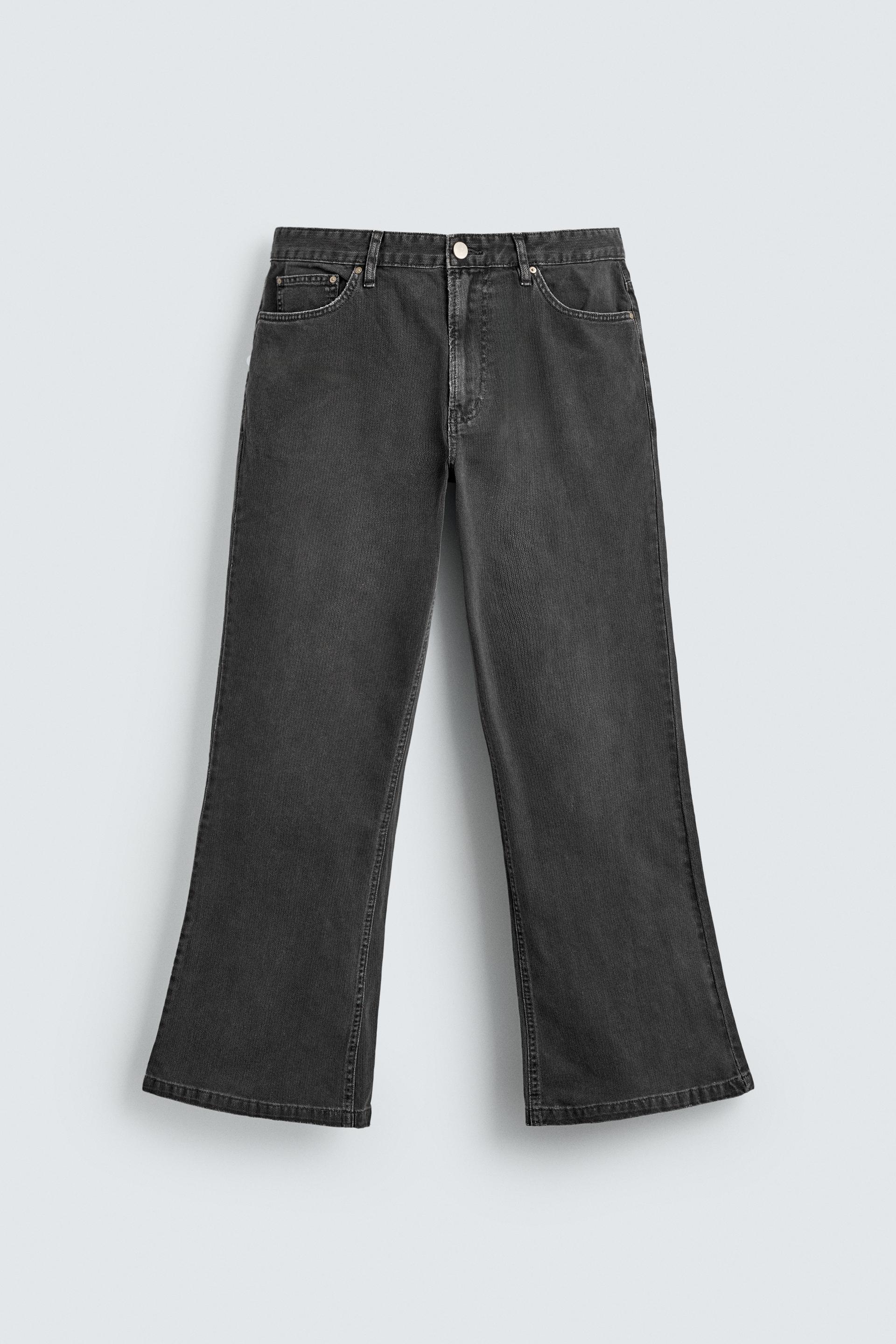 FLARE FIT TEXTURED COTTON PANTS by ZARA