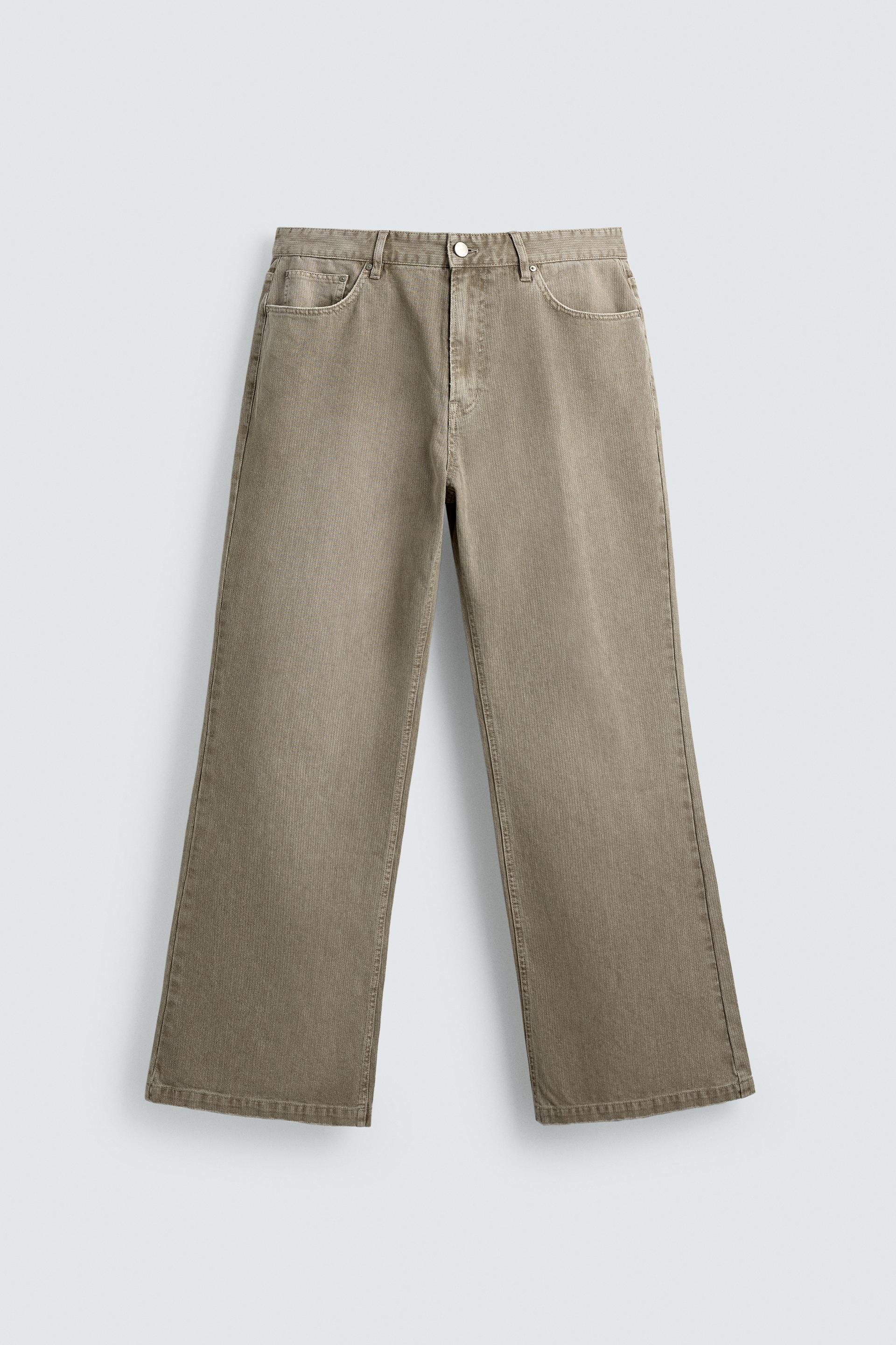 FLARE FIT TEXTURED COTTON PANTS by ZARA
