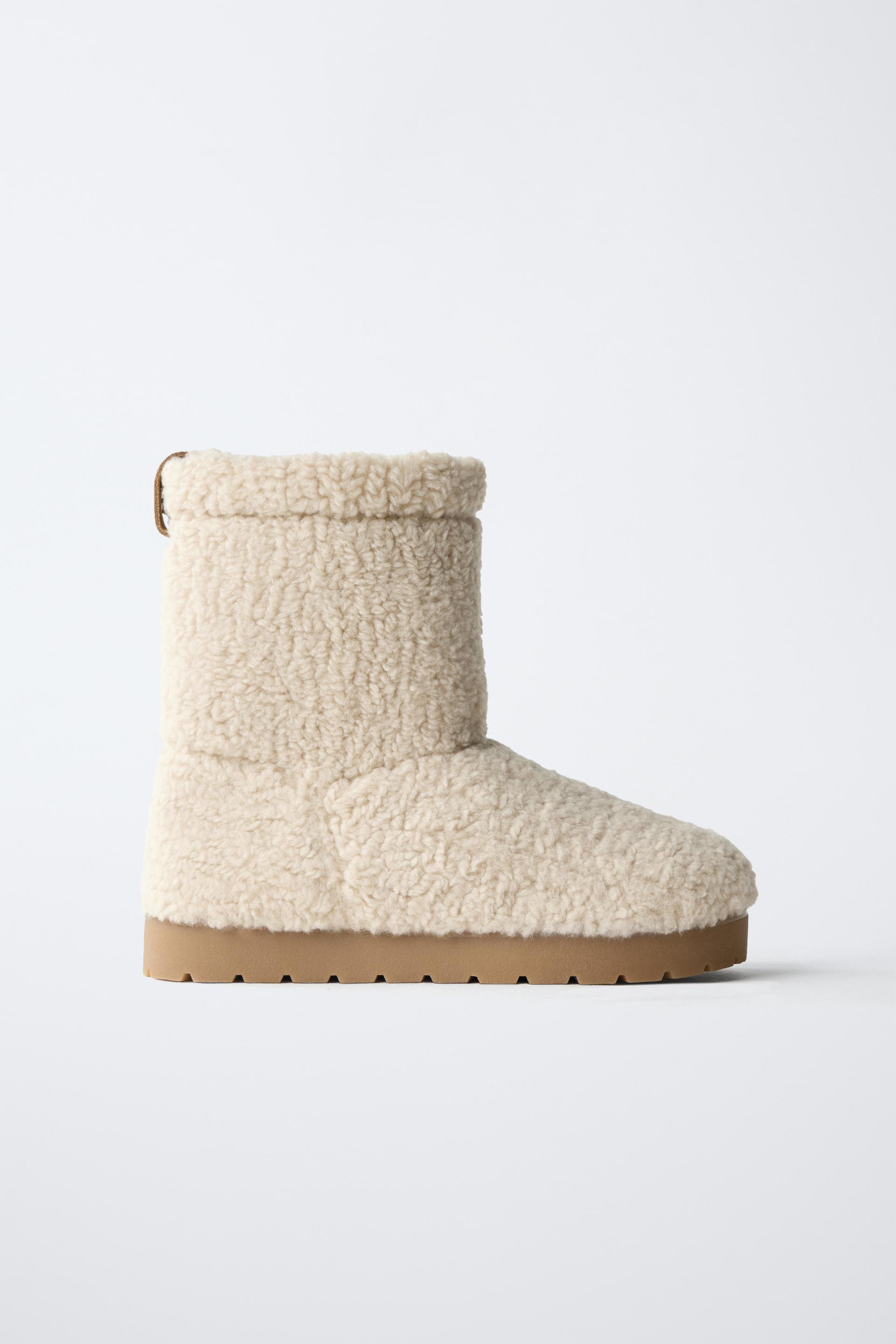 FLEECE ANKLE BOOTS by ZARA