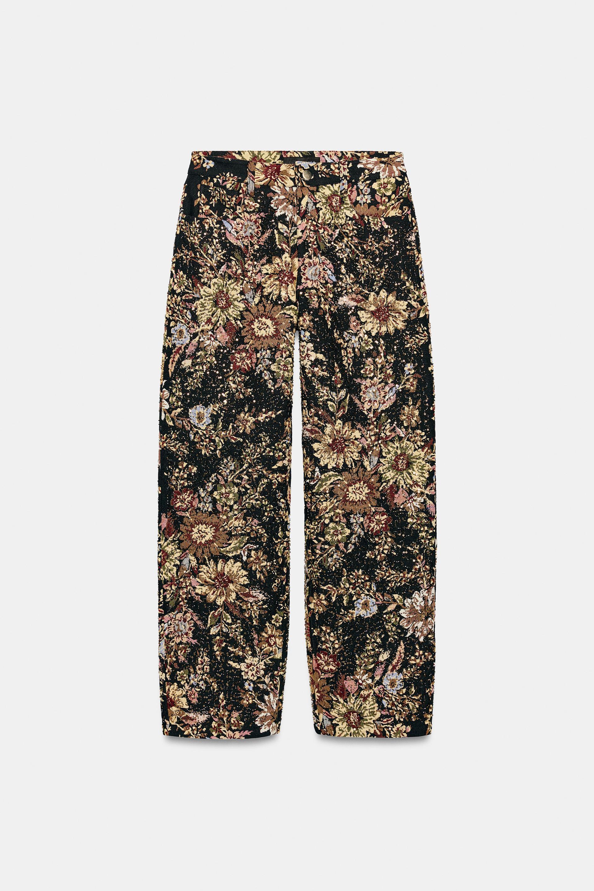 FLORAL BEADED PANTS ZW COLLECTION by ZARA