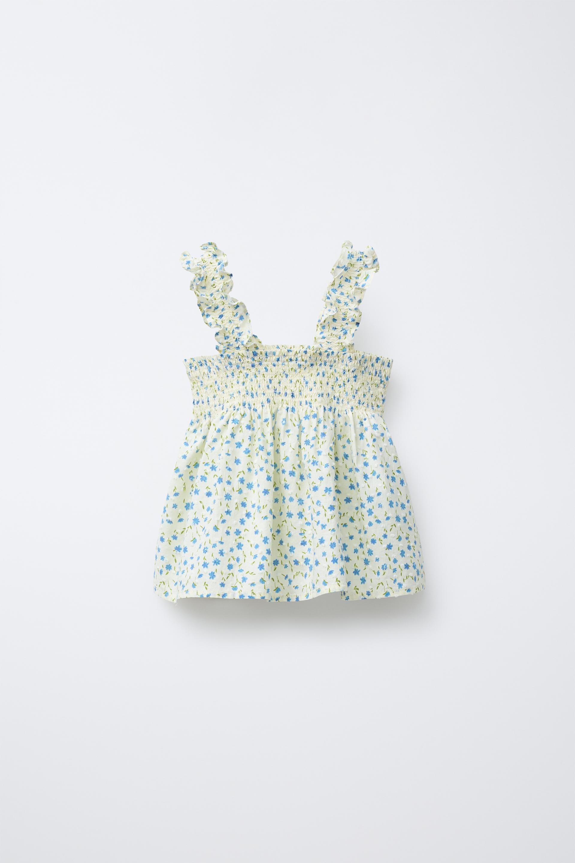 FLORAL DOTTED MESH TOP by ZARA