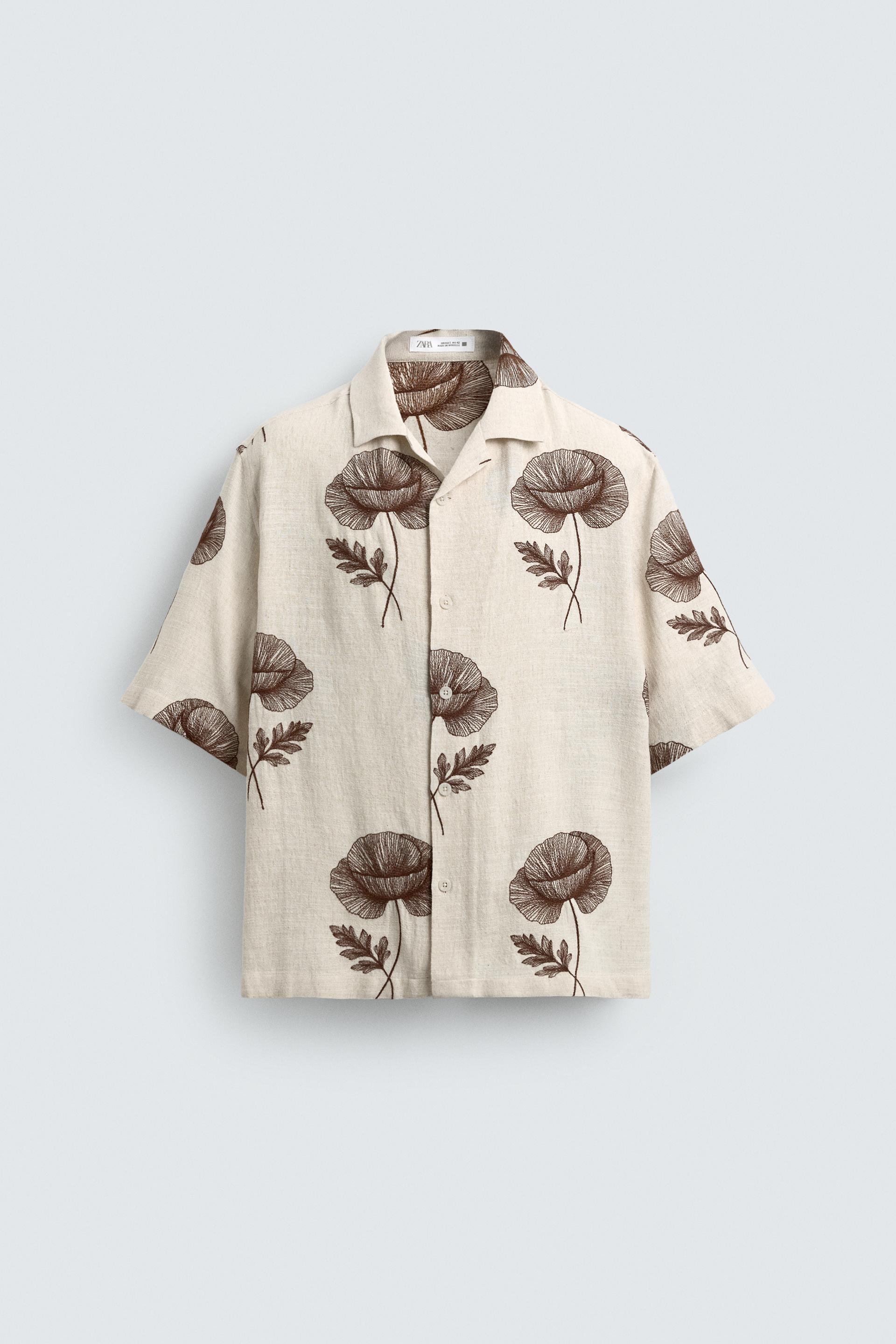 FLORAL EMBROIDERED SHIRT by ZARA