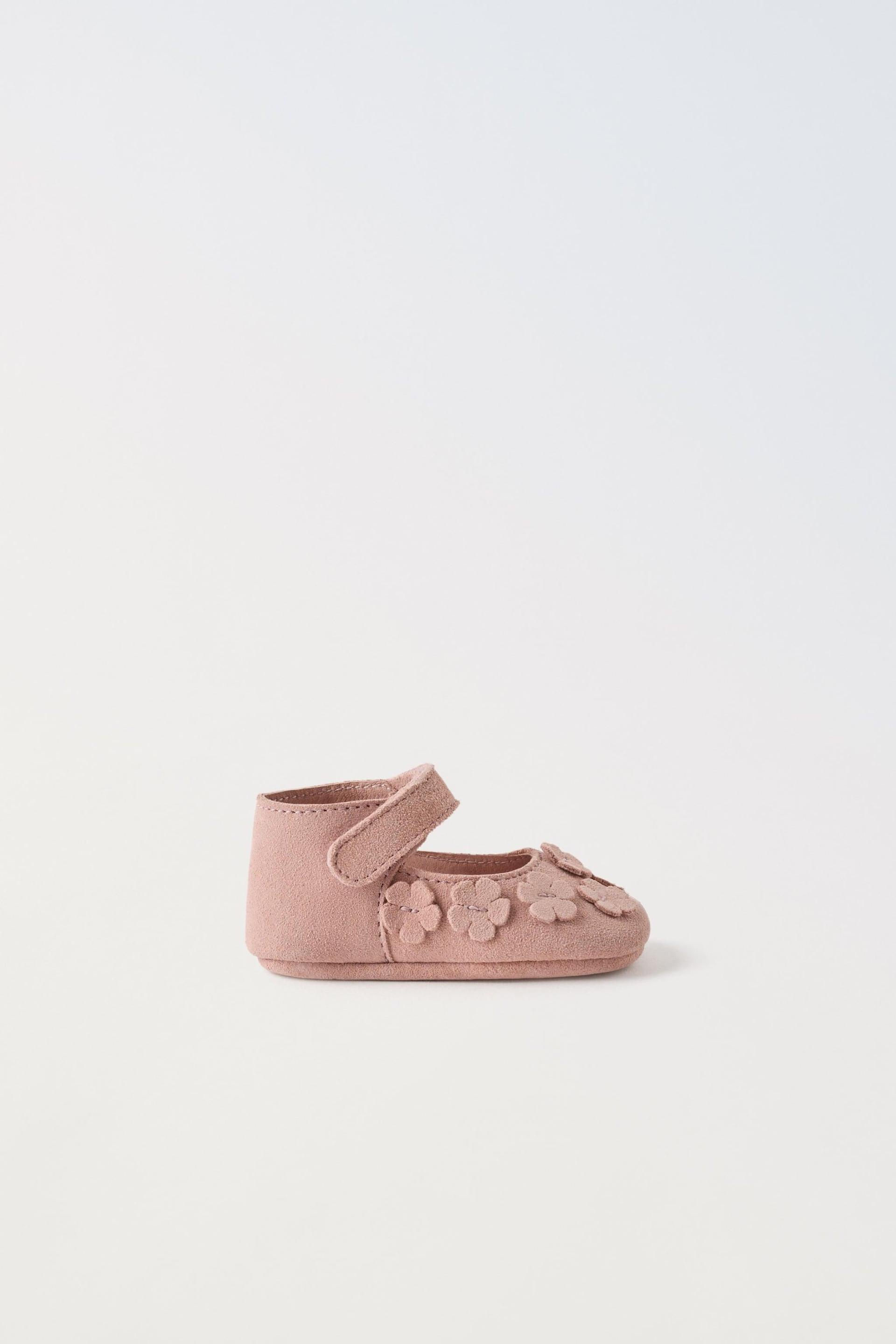 FLORAL LEATHER FLATS by ZARA