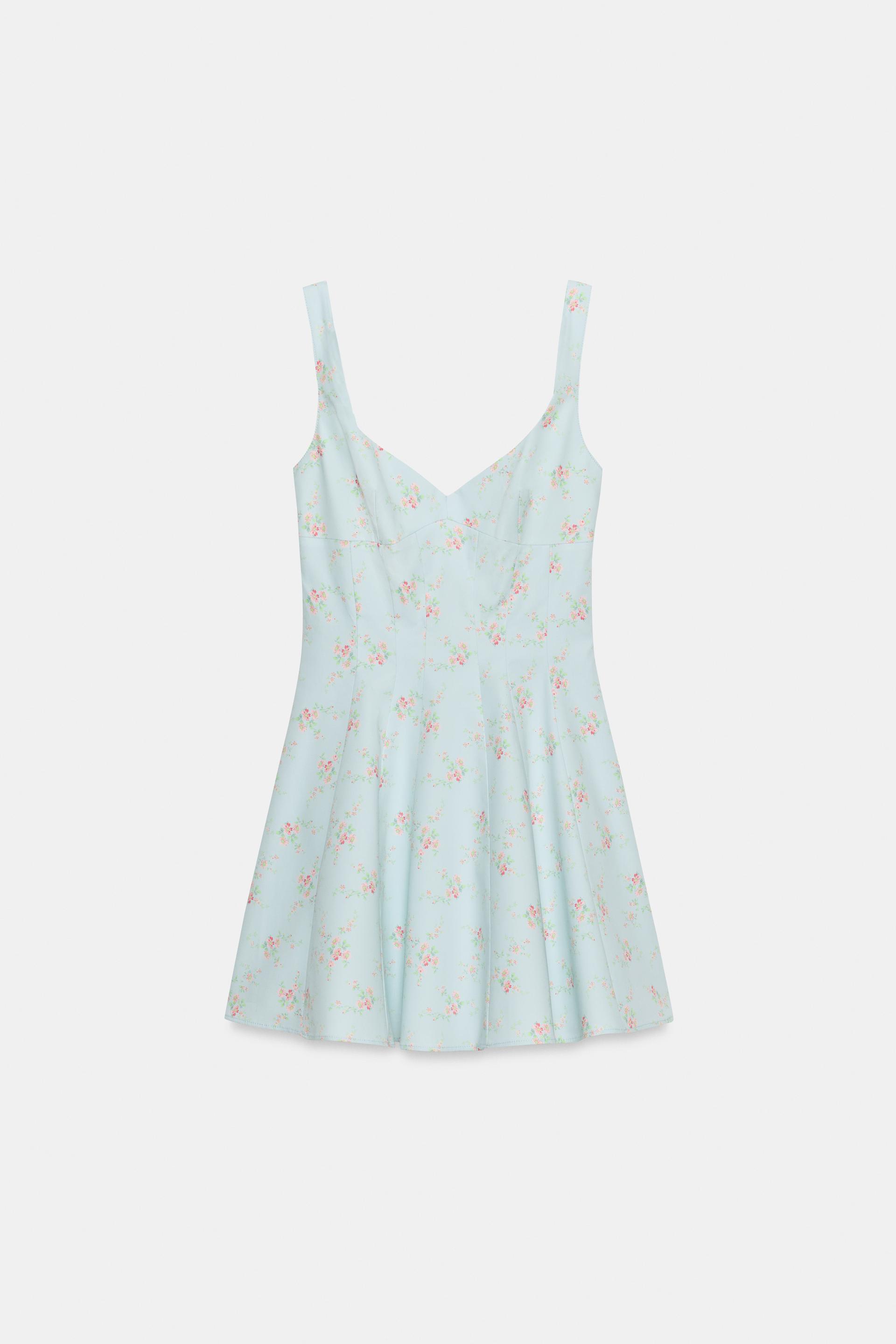 FLORAL POPLIN SHORT DRESS by ZARA