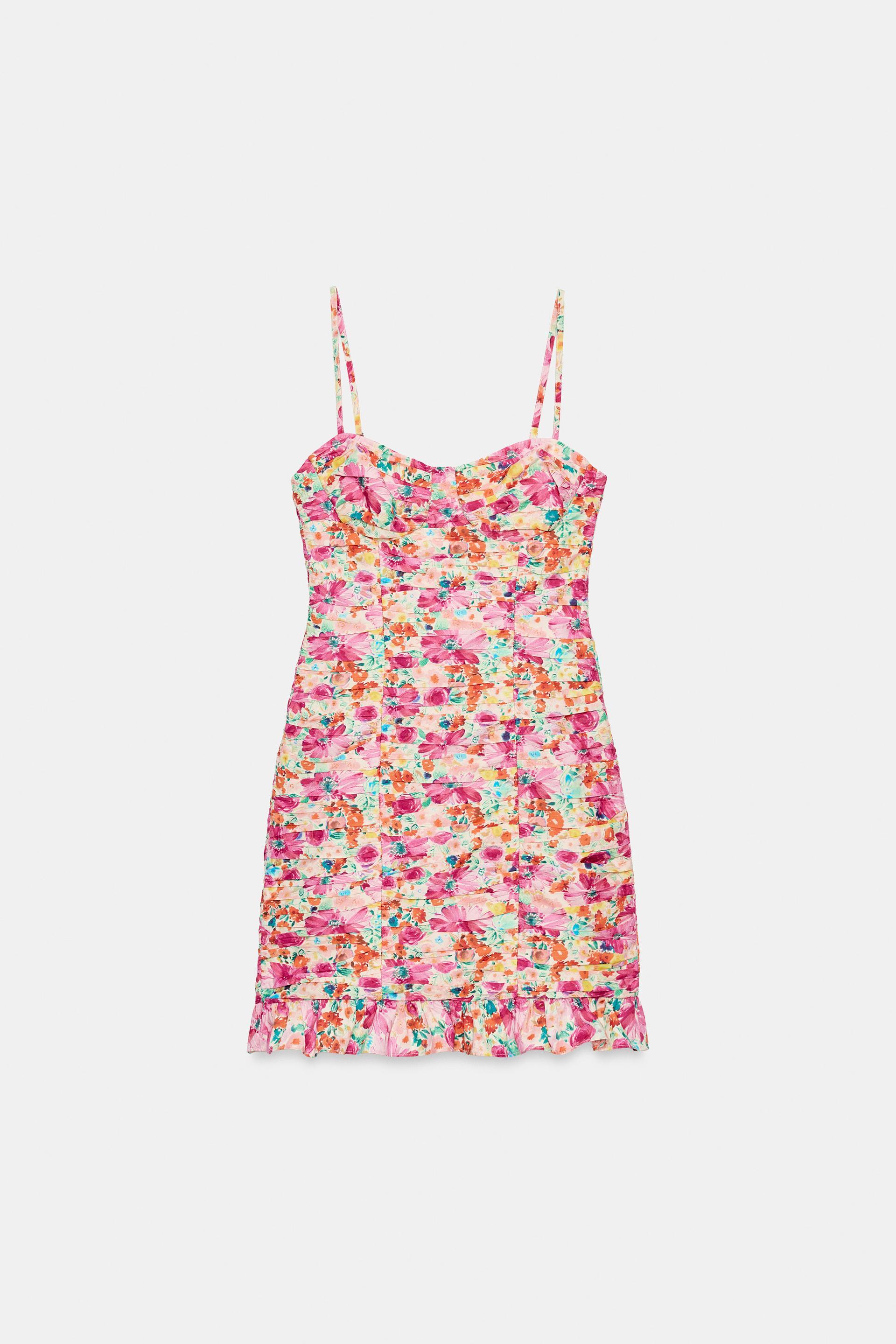 FLORAL PRINT DRAPED MINI DRESS by ZARA