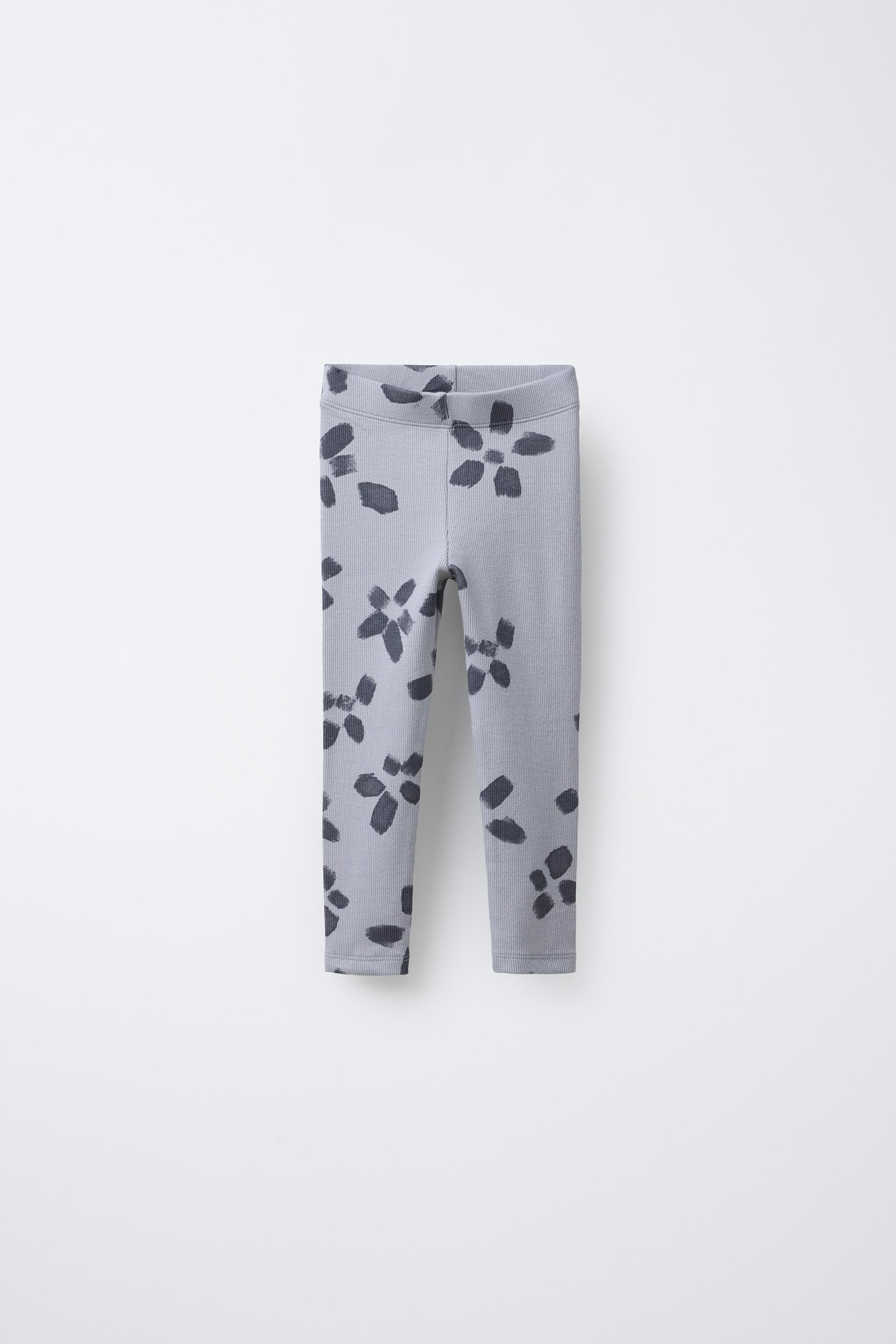 FLORAL PRINT RIB LEGGINGS by ZARA