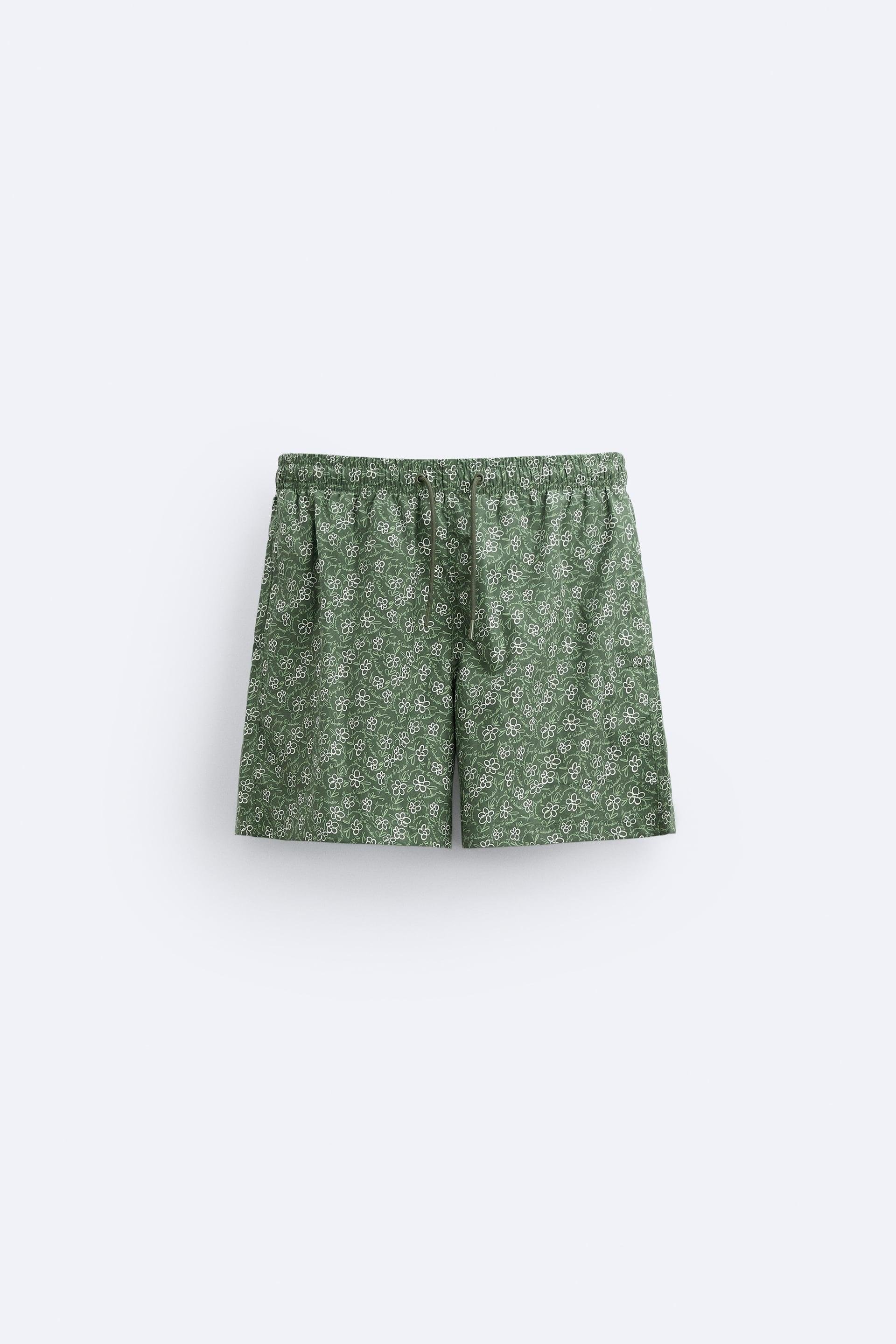 FLORAL PRINT SWIMMING TRUNKS by ZARA
