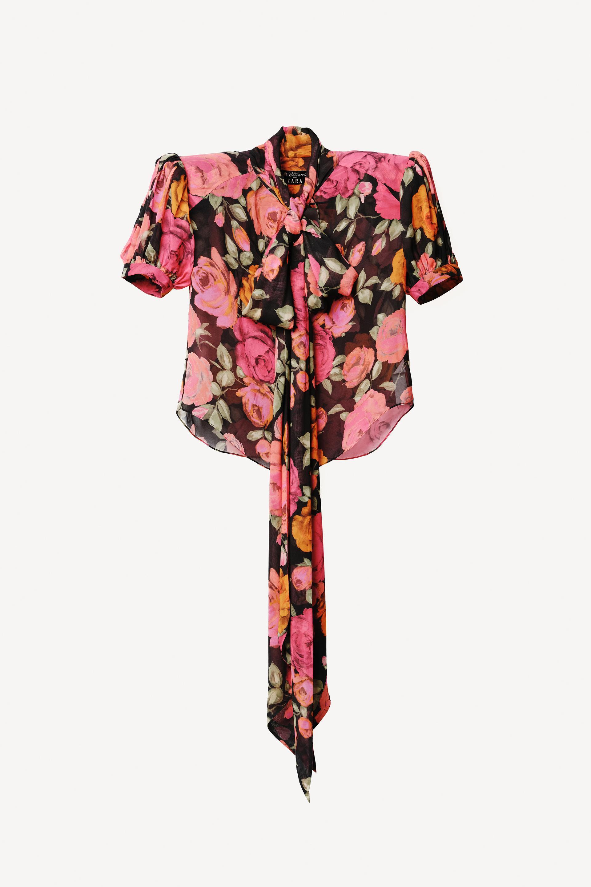 FLORAL SHOULDER PAD BLOUSE WILLY CHAVARRIA X ZARA by ZARA
