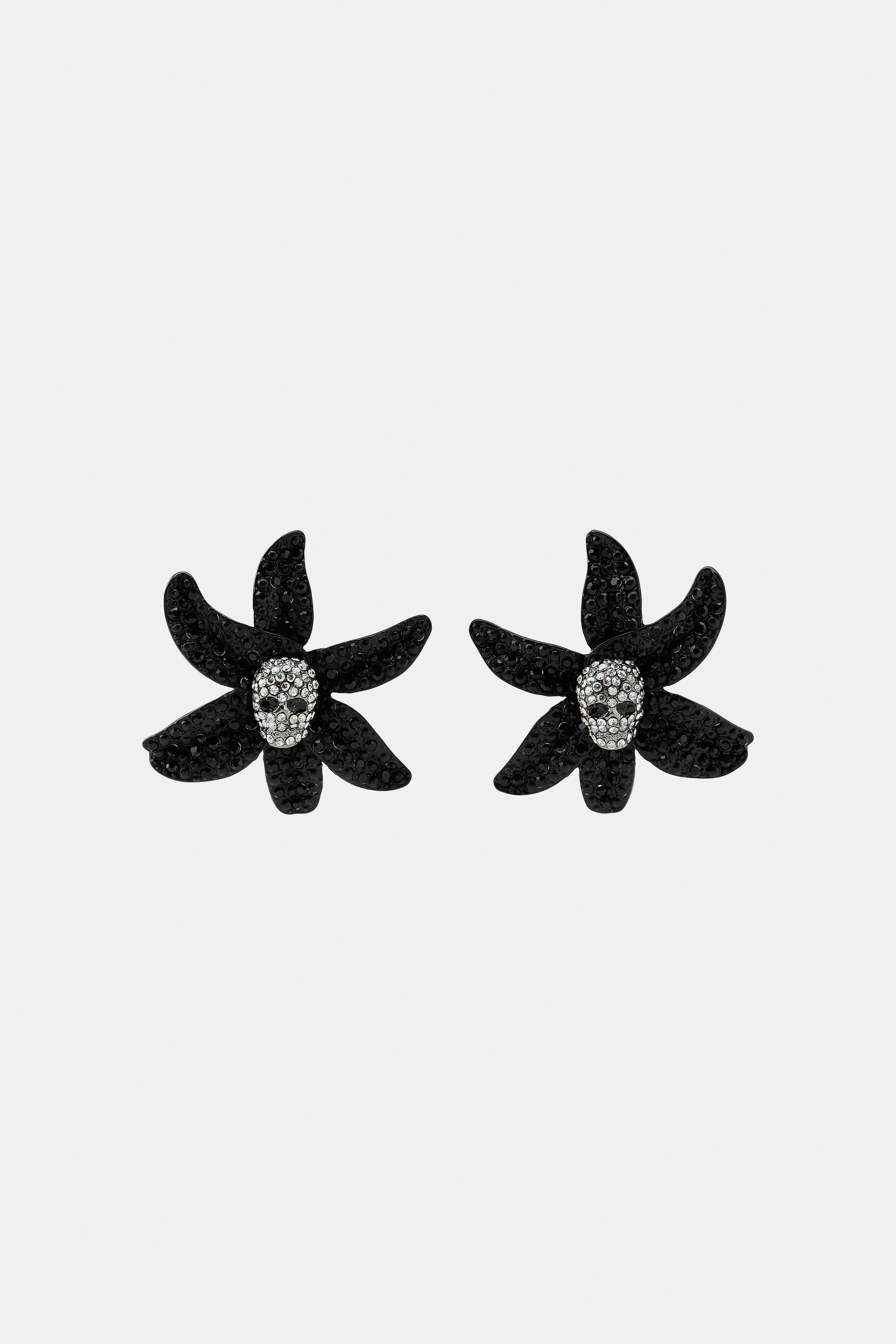 FLORAL SKULL EARRINGS by ZARA