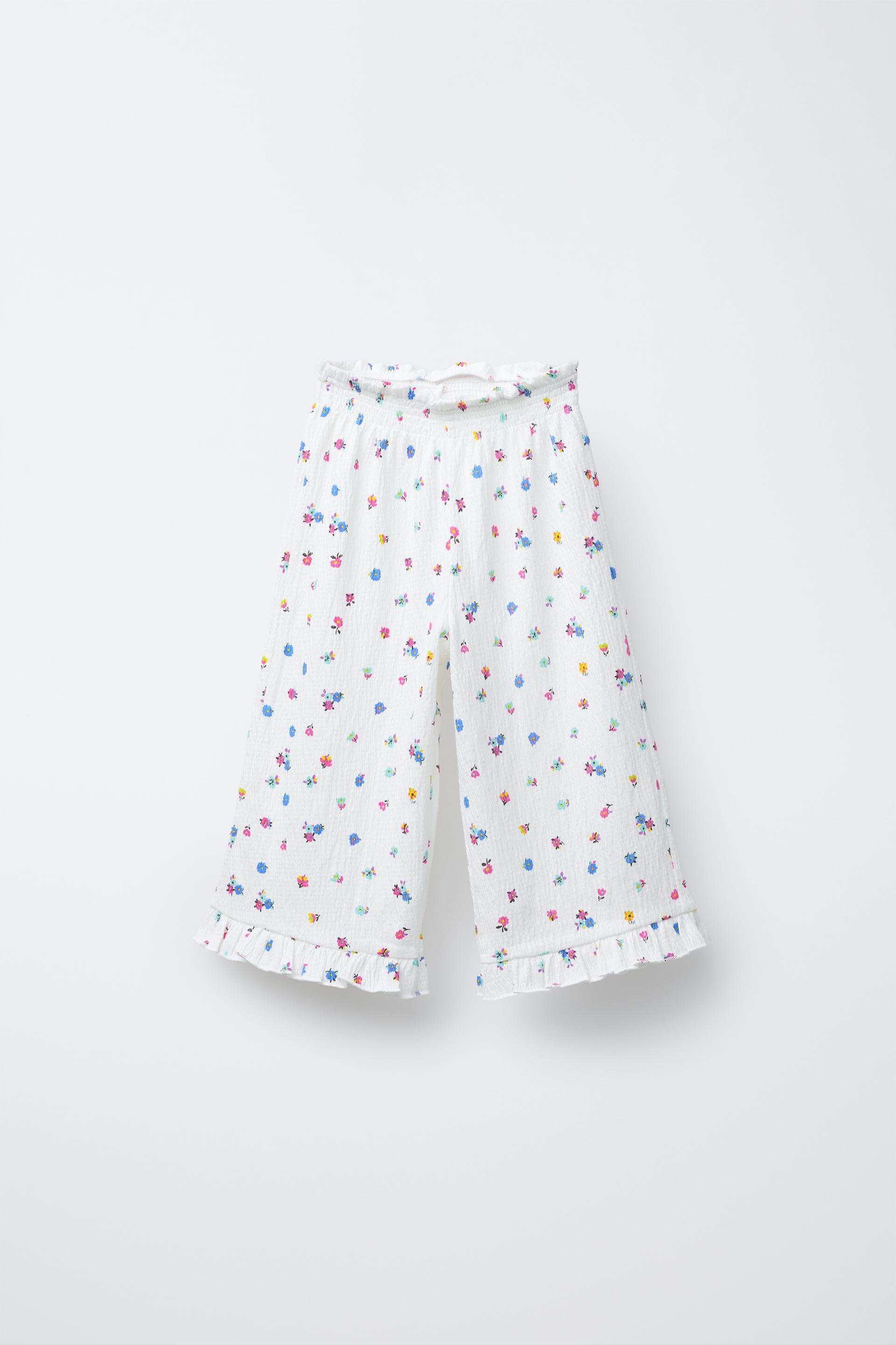 FLORAL TEXTURED CULOTTES by ZARA