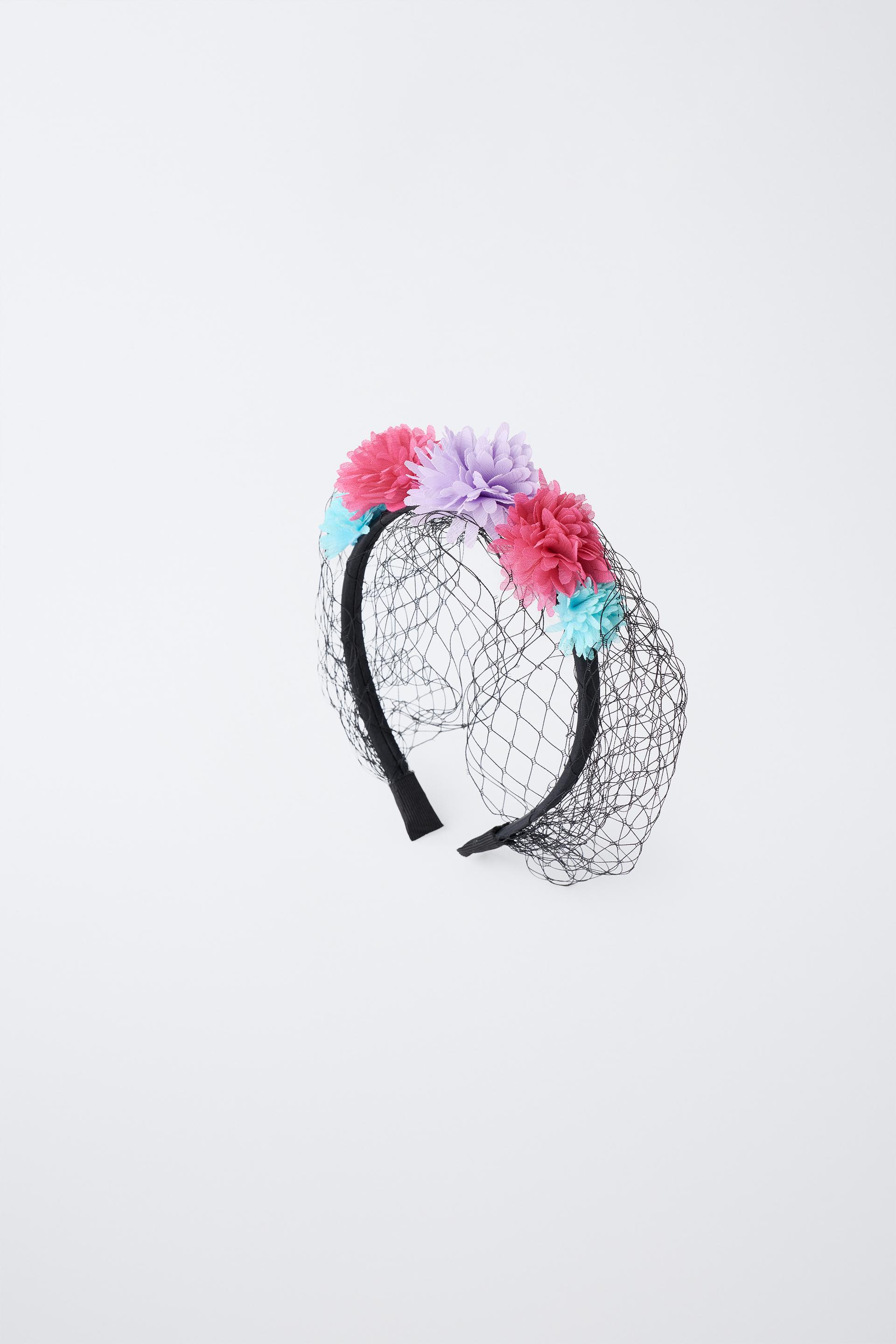 FLOWER AND MESH COSTUME HEADBAND by ZARA