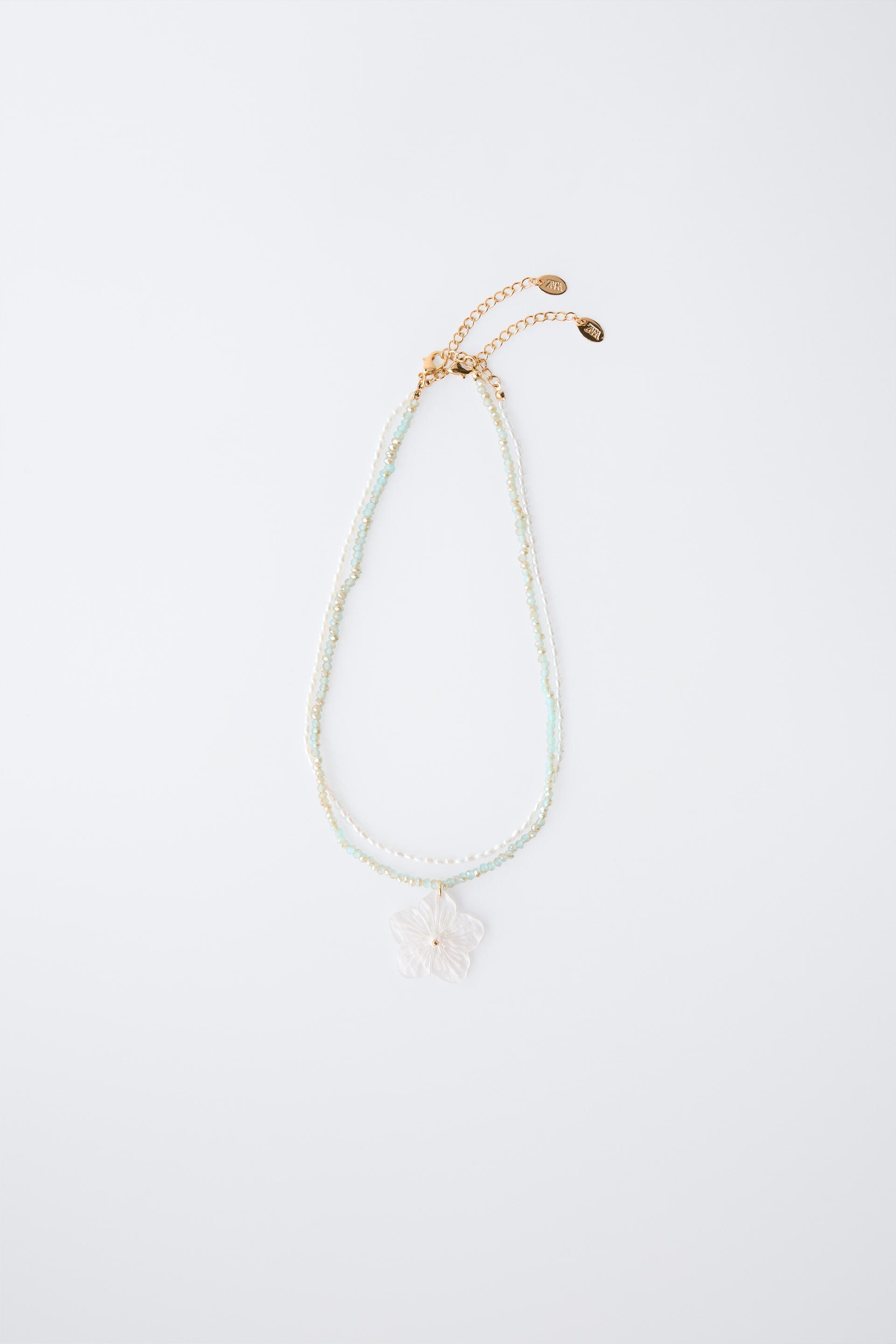 FLOWER BEAD NECKLACE by ZARA