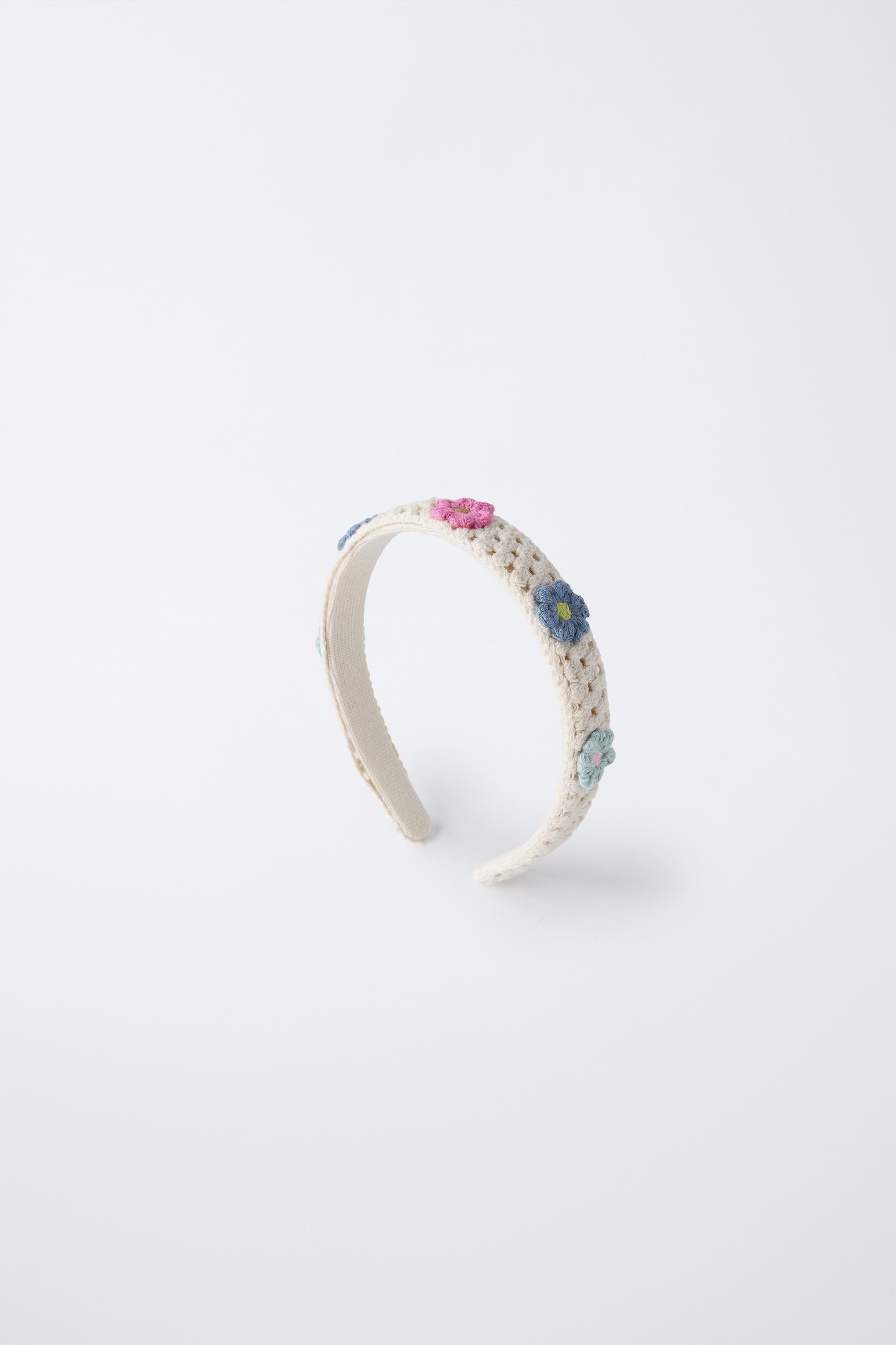 FLOWER CROCHET KNIT HEADBAND by ZARA